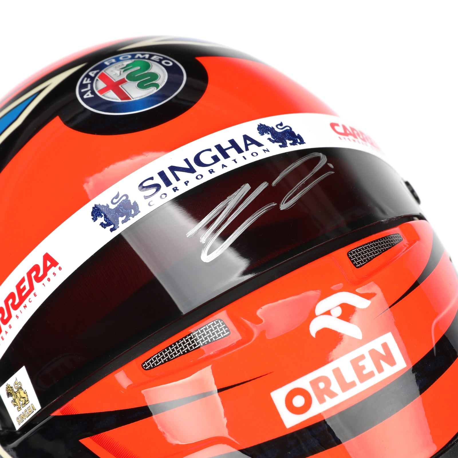 LOT 605 - Kimi Raikkonen 2021 1:2 Signed Mini Helmet