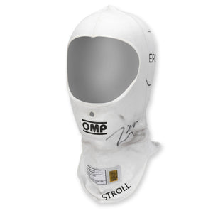 Lance Stroll signed 2024 Aston Martin F1® Team Bahrain Grand Prix balaclava, authentic signed Formula 1 memorabilia and premium collector display
