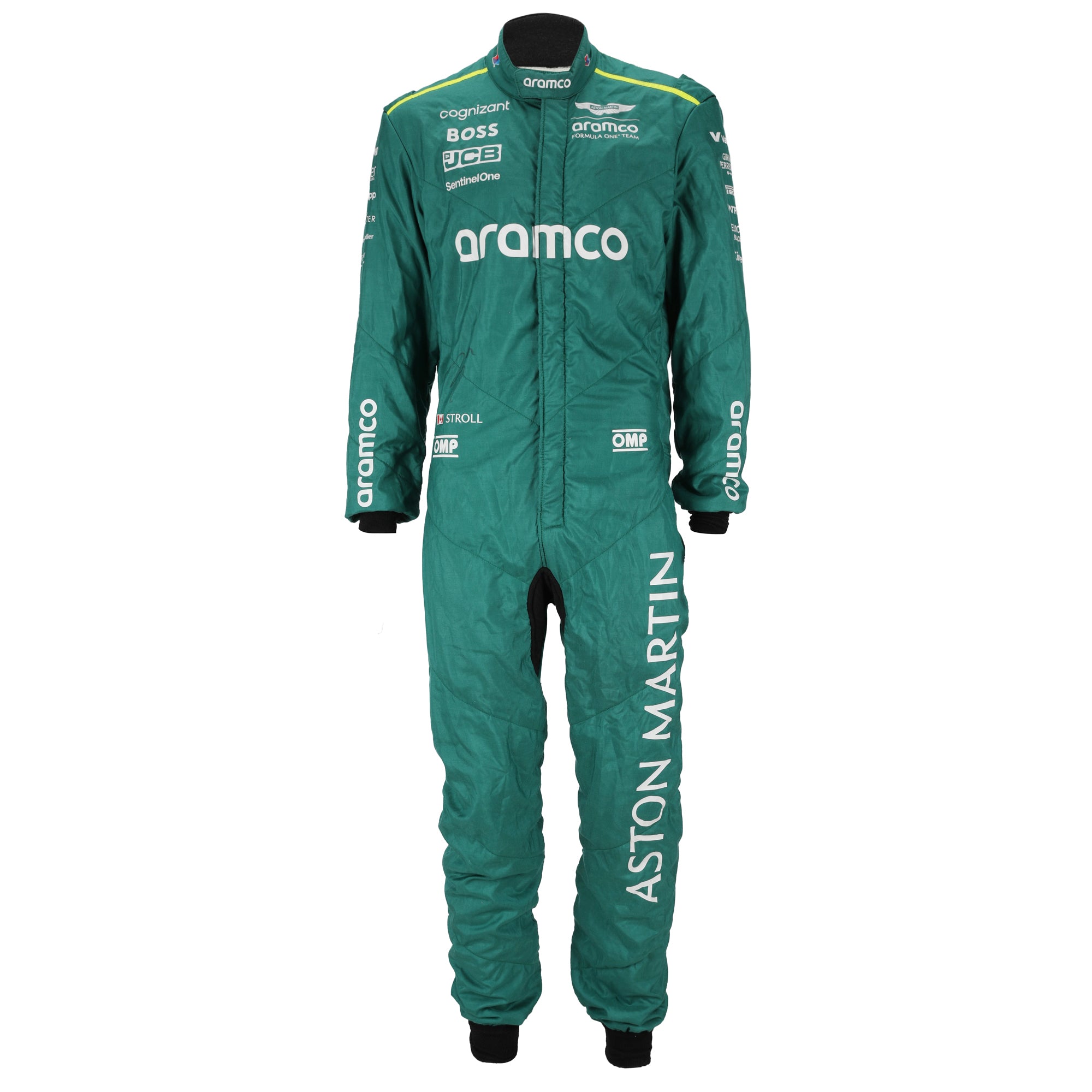 Lance Stroll 2024 Aston Martin Aramco Formula One Team Signed Grand Prix Used Race Suit - Italian GP