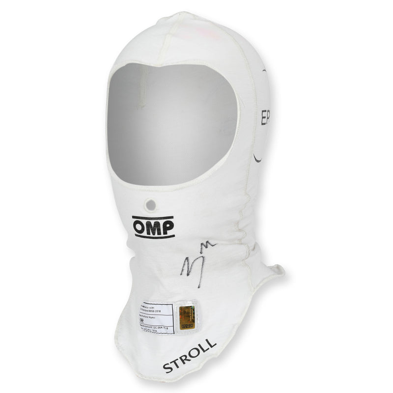 LOT 052 - Lance Stroll Signed 2024 Aston Martin Aramco Formula One Team Season Used Balaclava