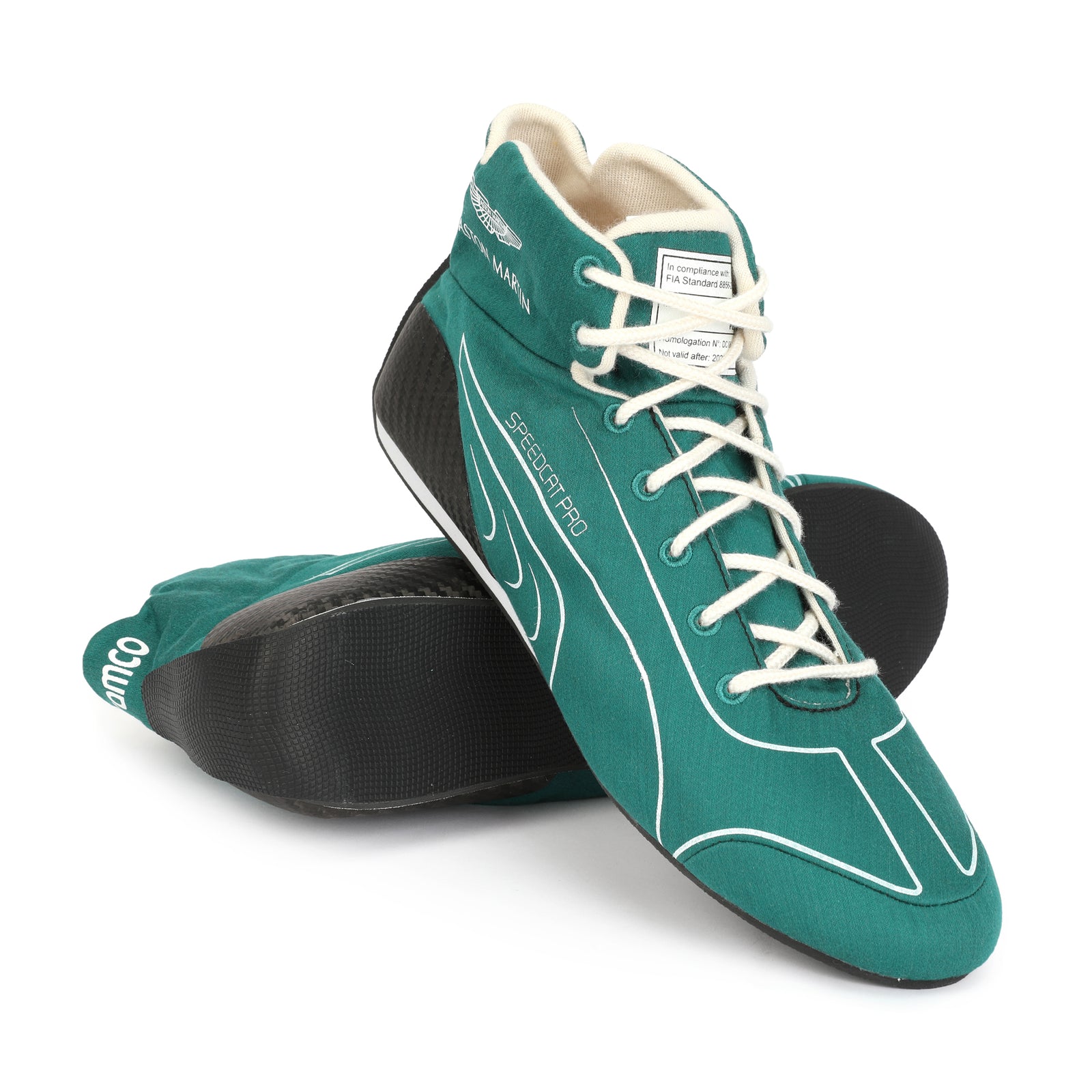 Aston Martin Aramco Formula One Team Lance Stroll 2025 un-used racing boots collector display piece