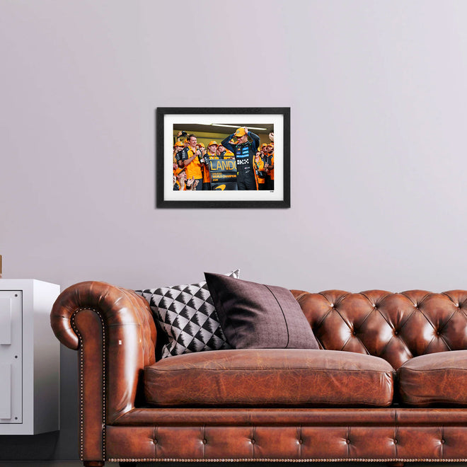 Lando Norris 2025 Driver World Champion Framed Photo - Team Celebration