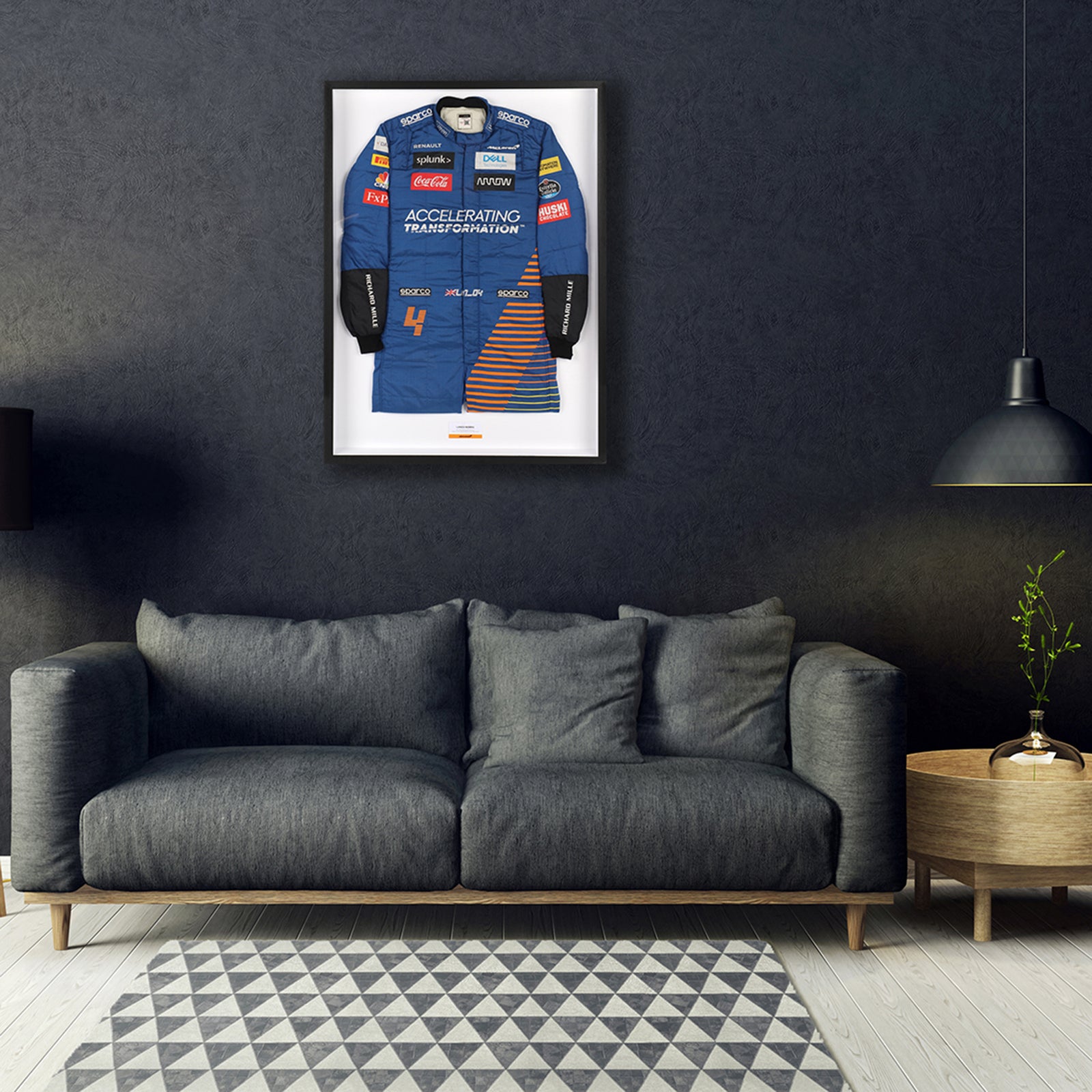 Season Launch LOT 001 – Lando Norris 2020 McLaren Suit - Austria GP Used Framed