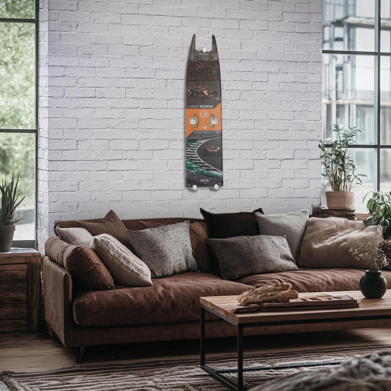 Lando Norris 2024 McLaren Formula One Team Grand Prix Used Front Skid Plank Wall Art - British GP