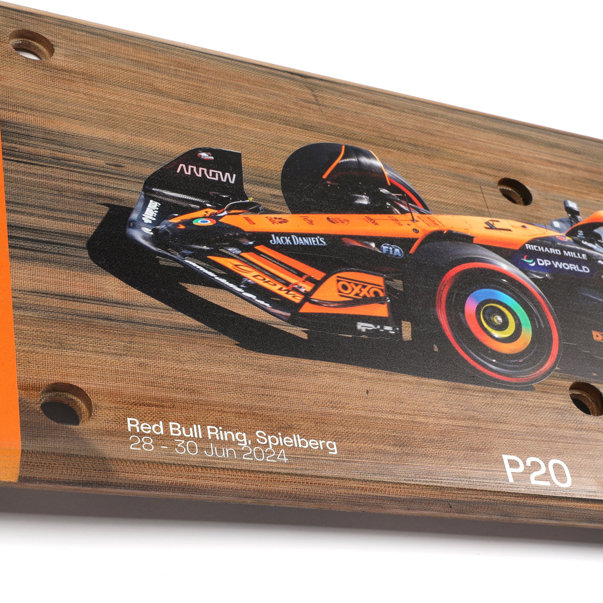 Lando Norris 2024 McLaren F1 Team Race Used Skid Plank Wall Art - Austrian GP