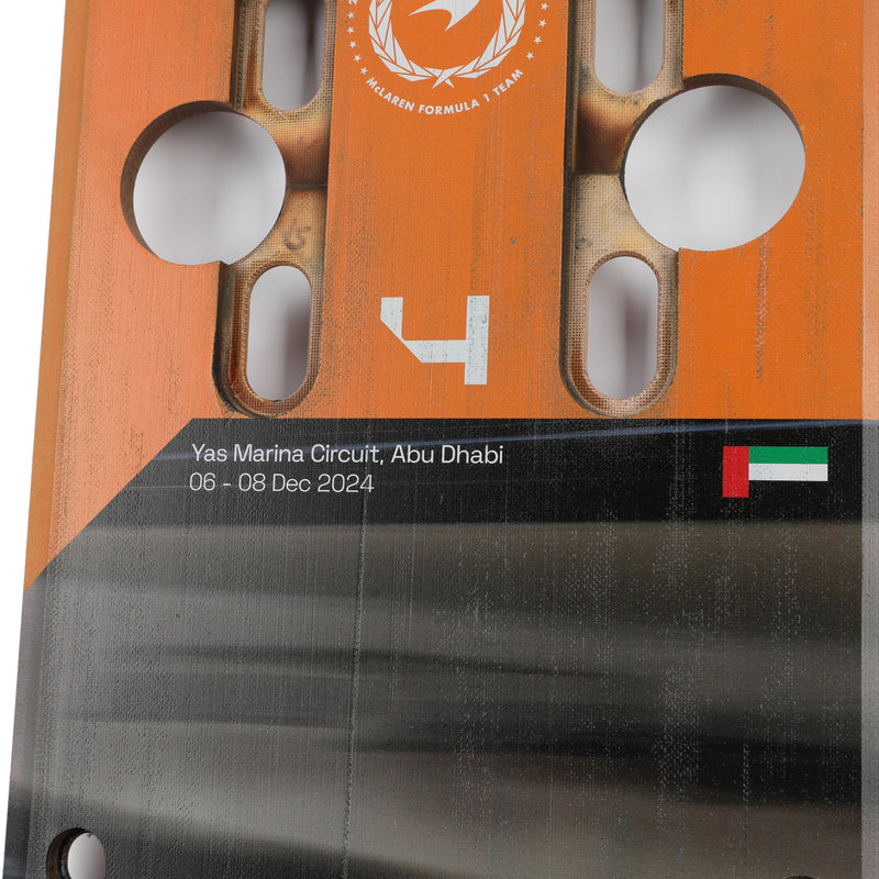 Lando Norris 2024 McLaren Formula One Team Grand Prix Used Front Skid Plank Wall Art - Abu Dhabi