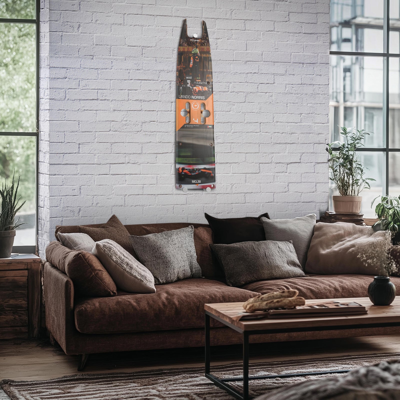 Lando Norris 2024 McLaren Formula One Team Grand Prix Used Front Skid Plank Wall Art - Abu Dhabi