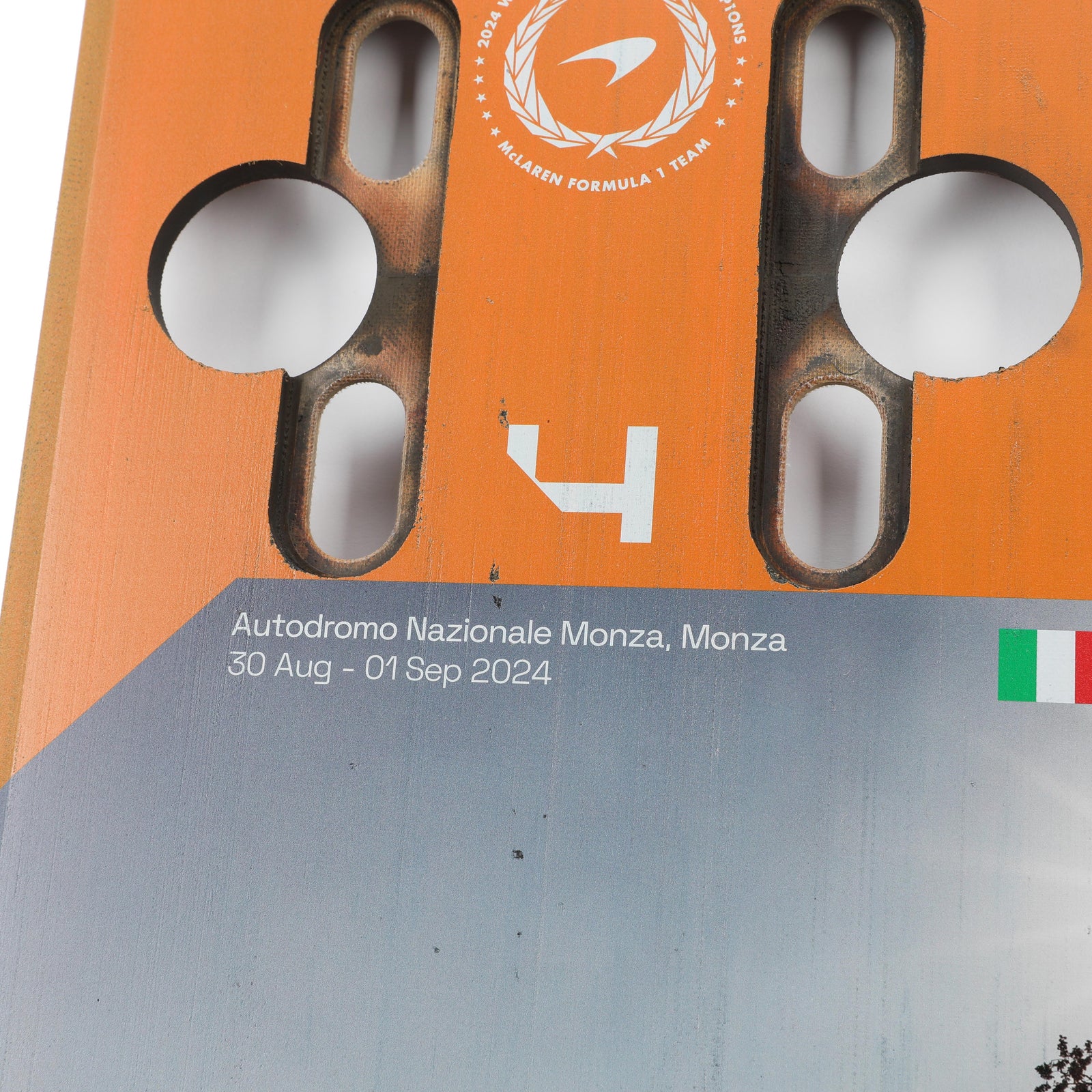 Lando Norris 2024 McLaren Formula One Team Grand Prix Used Front Skid Plank Wall Art - Italy