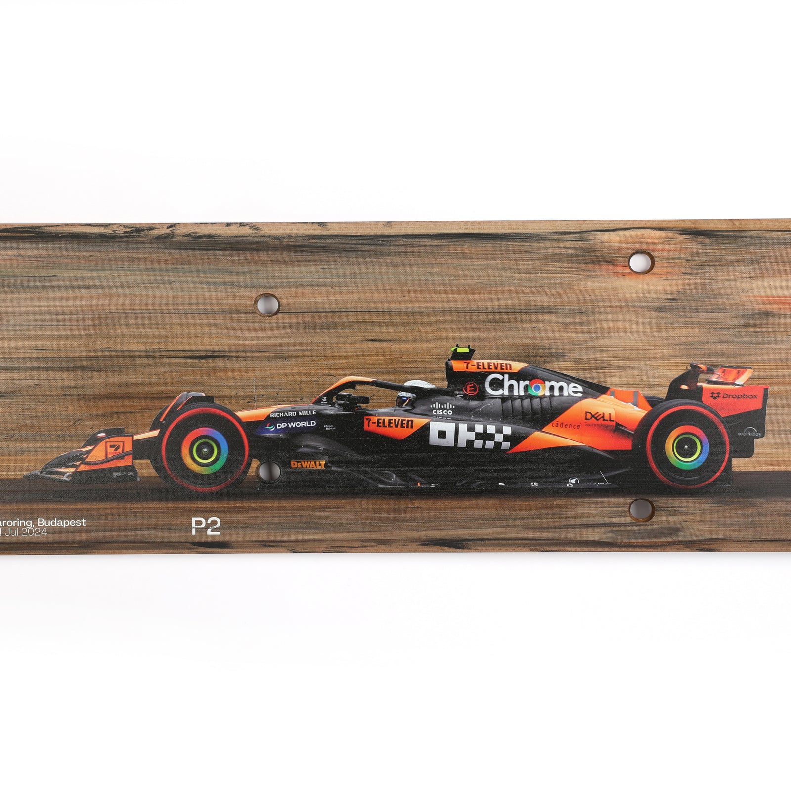 Lando Norris 2024 McLaren F1 Team Race Used Skid Plank Wall Art - Hungarian GP