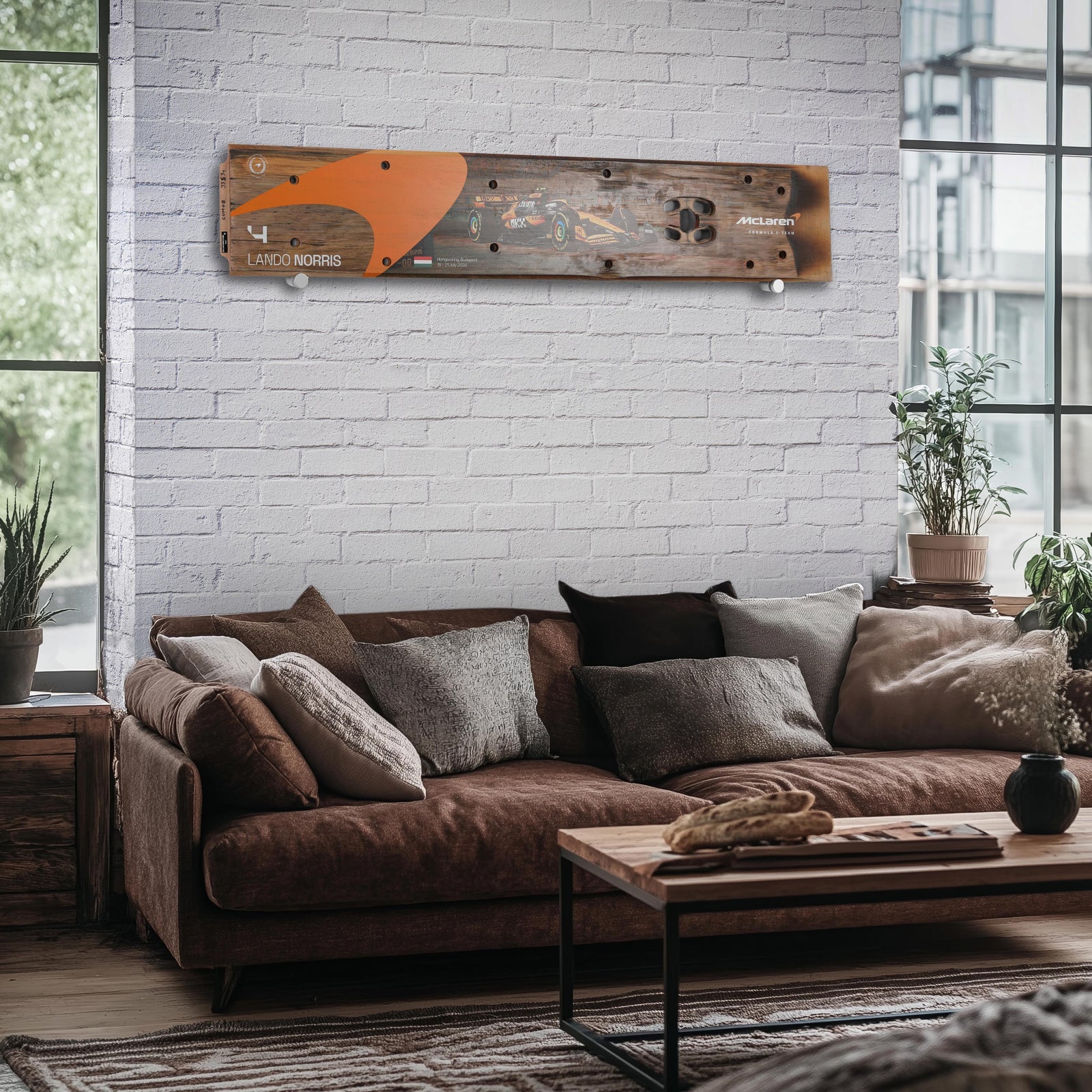 Lando Norris 2024 McLaren Formula One Team Grand Prix Used Rear Skid Plank Wall Art - Hungary