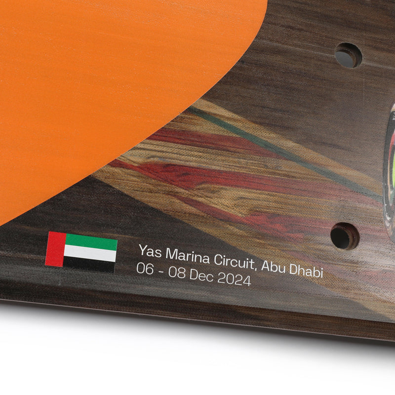 Lando Norris 2024 McLaren Formula One Team Grand Prix Used Rear Skid Plank Wall Art - Abu Dhabi