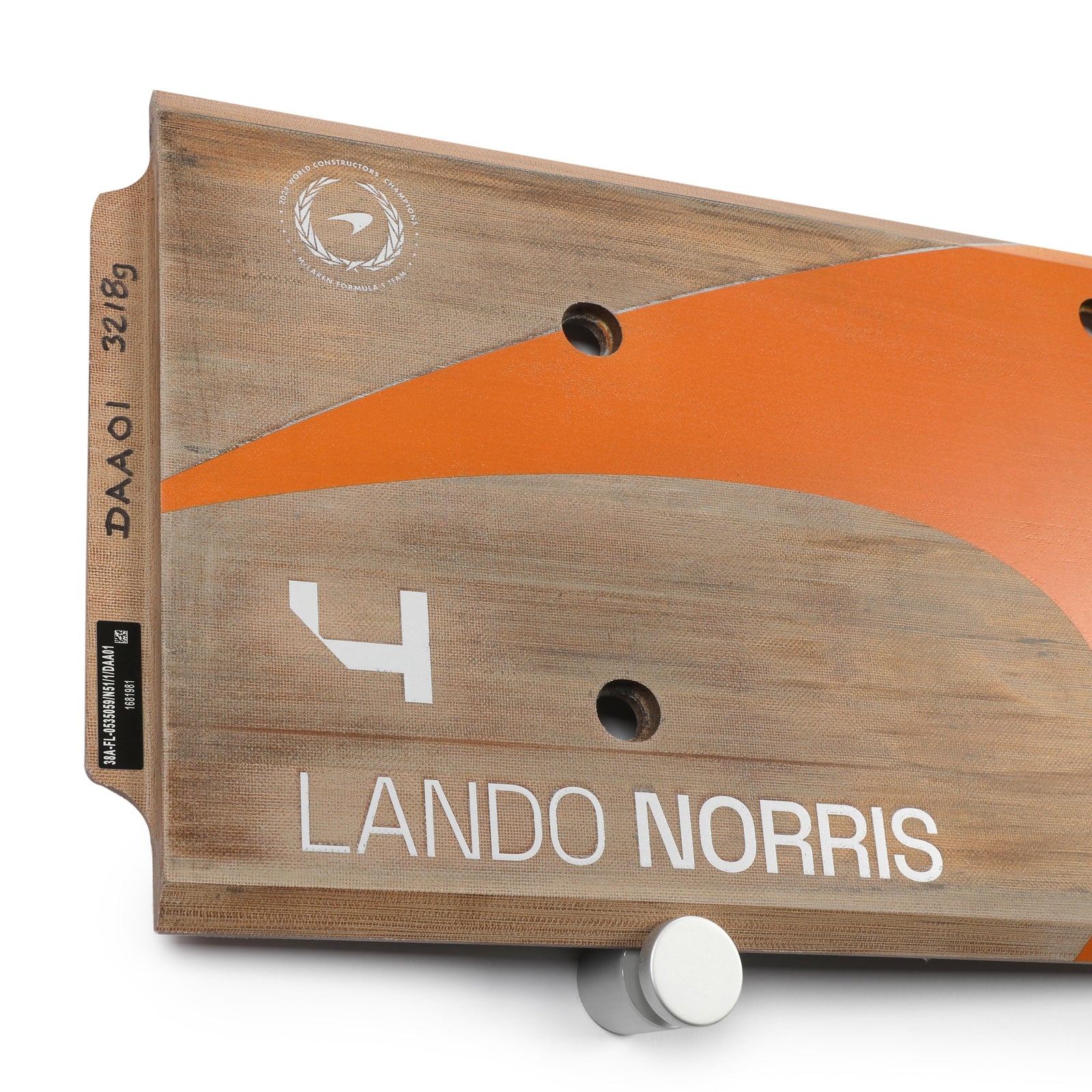 Lando Norris 2024 McLaren Formula One Team Grand Prix Used Rear Skid Plank Wall Art - Abu Dhabi