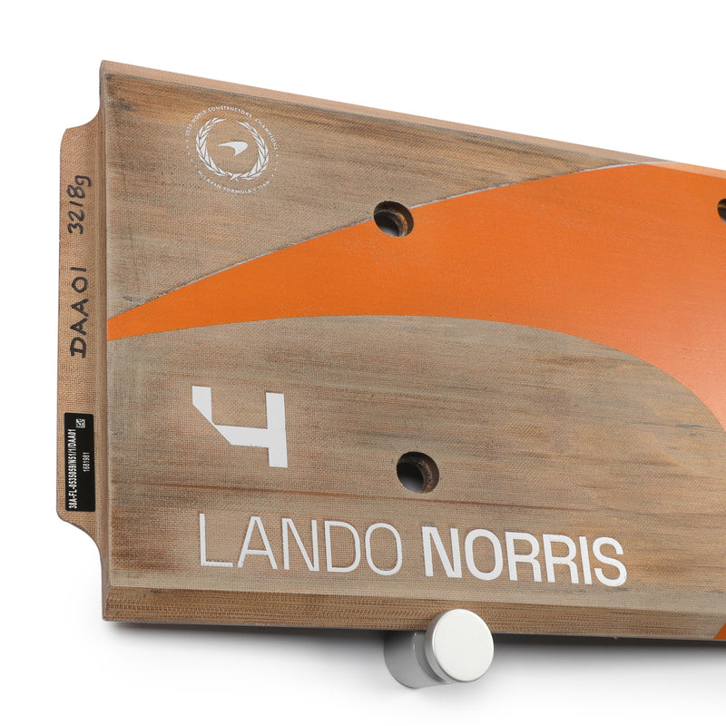Lando Norris 2024 McLaren Formula One Team Grand Prix Used Rear Skid Plank Wall Art - Abu Dhabi