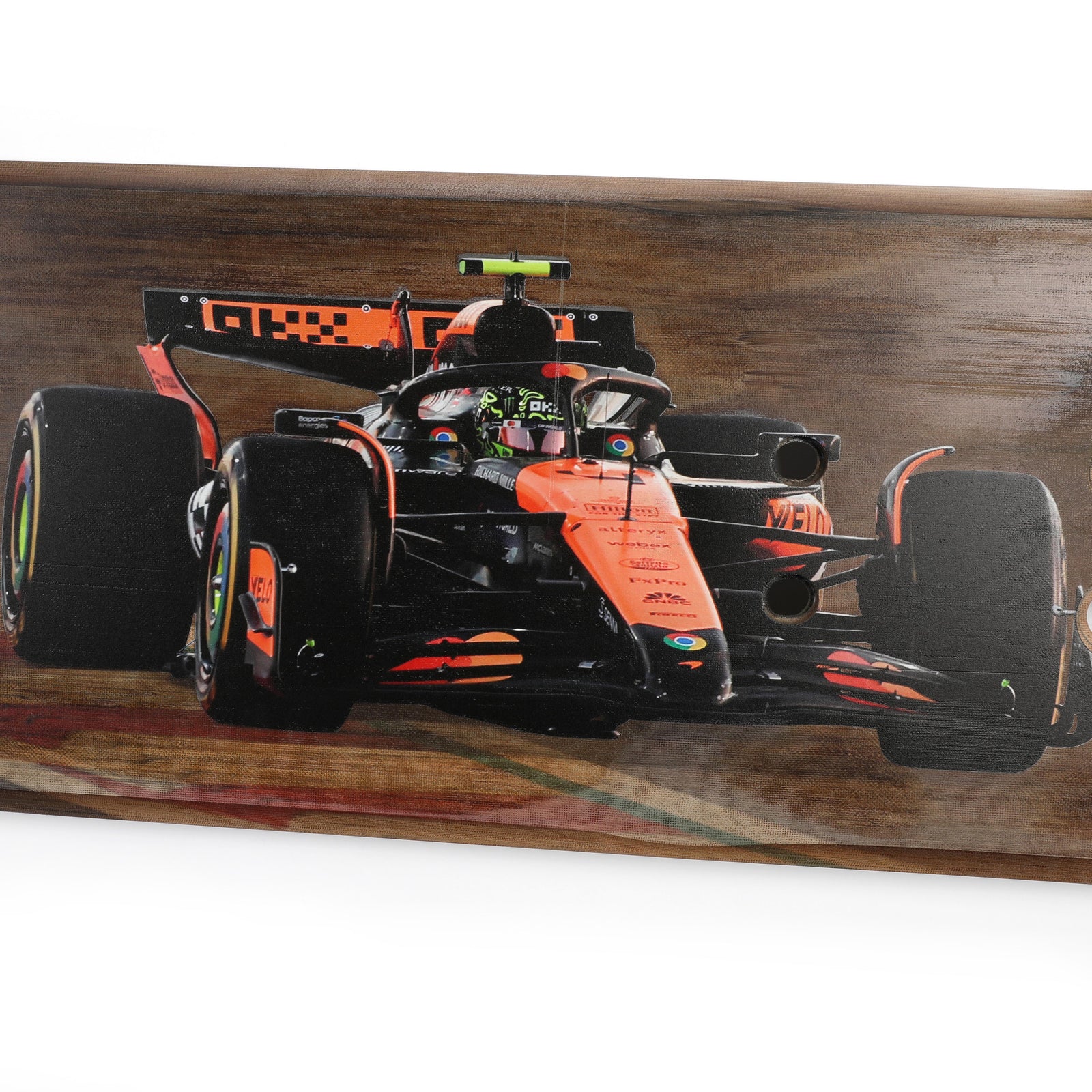 Lando Norris 2024 McLaren Formula One Team Grand Prix Used Rear Skid Plank Wall Art - Abu Dhabi