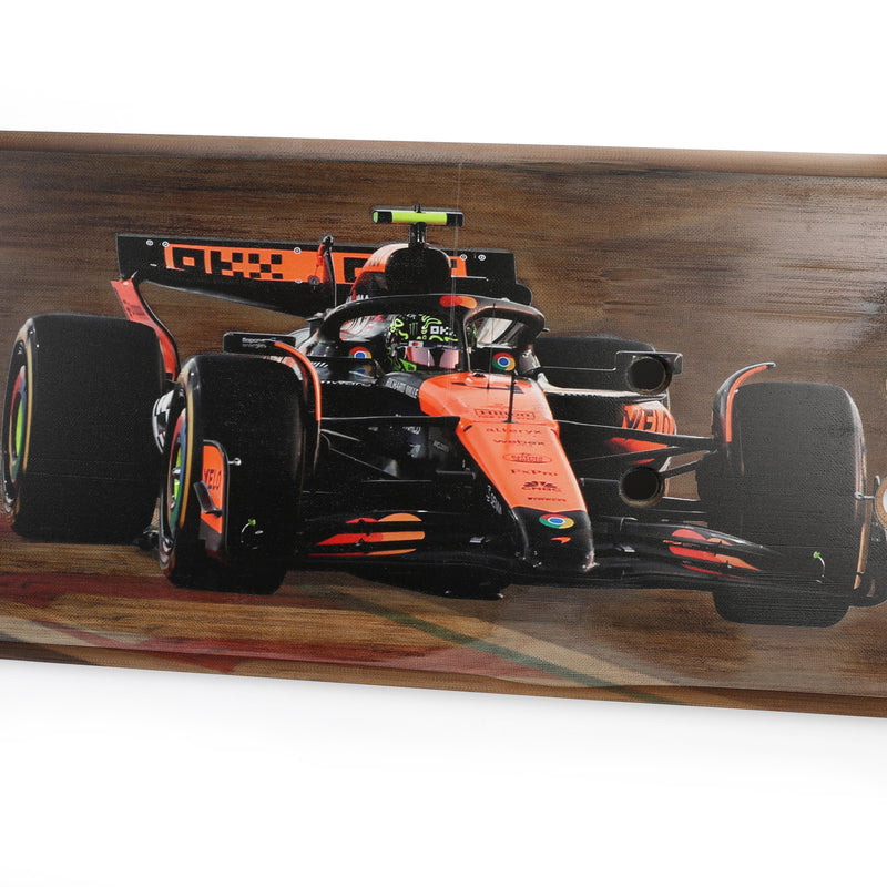 Lando Norris 2024 McLaren Formula One Team Grand Prix Used Rear Skid Plank Wall Art - Abu Dhabi