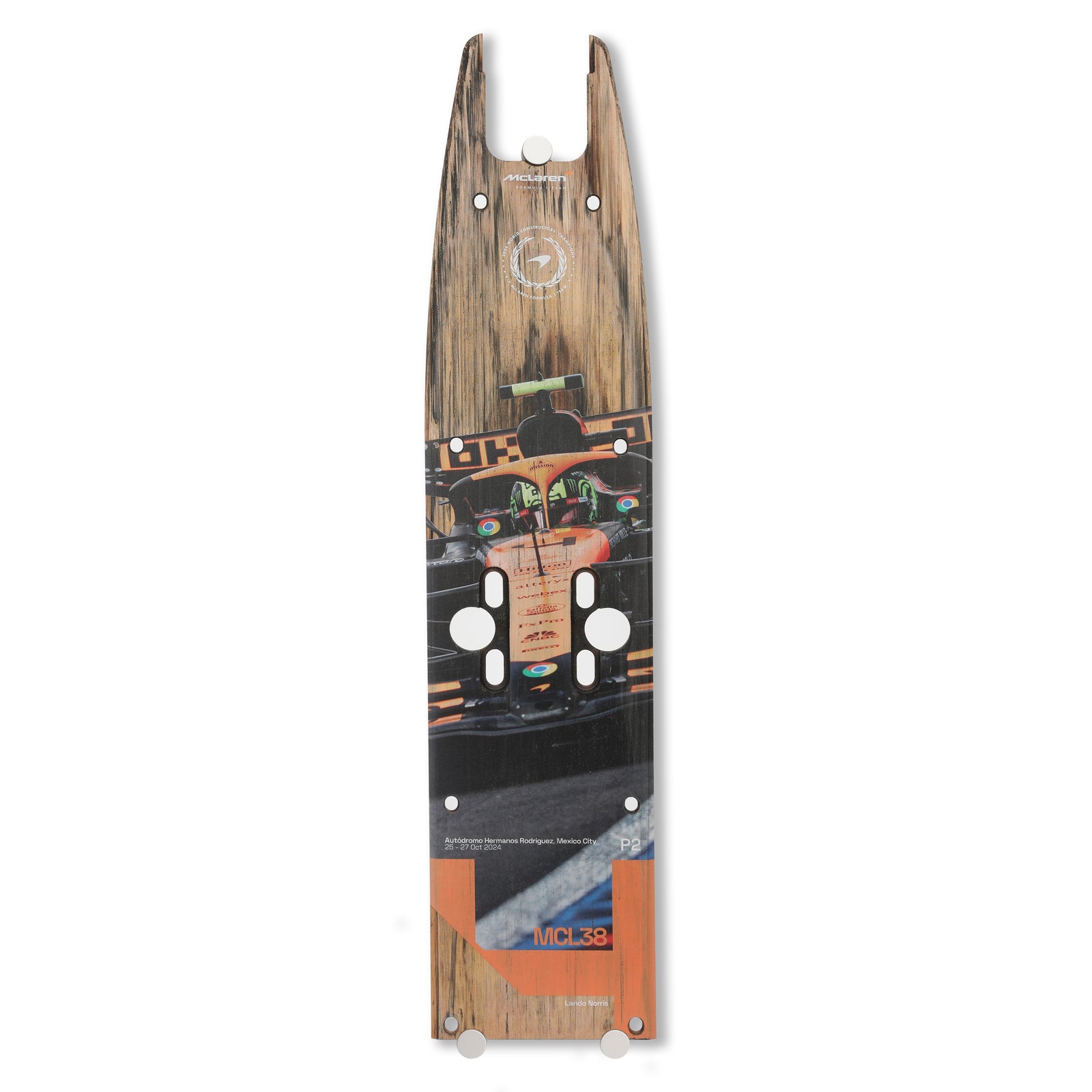 Lando Norris 2024 McLaren F1 Team Race Used Skid Plank Wall Art - Mexico City GP