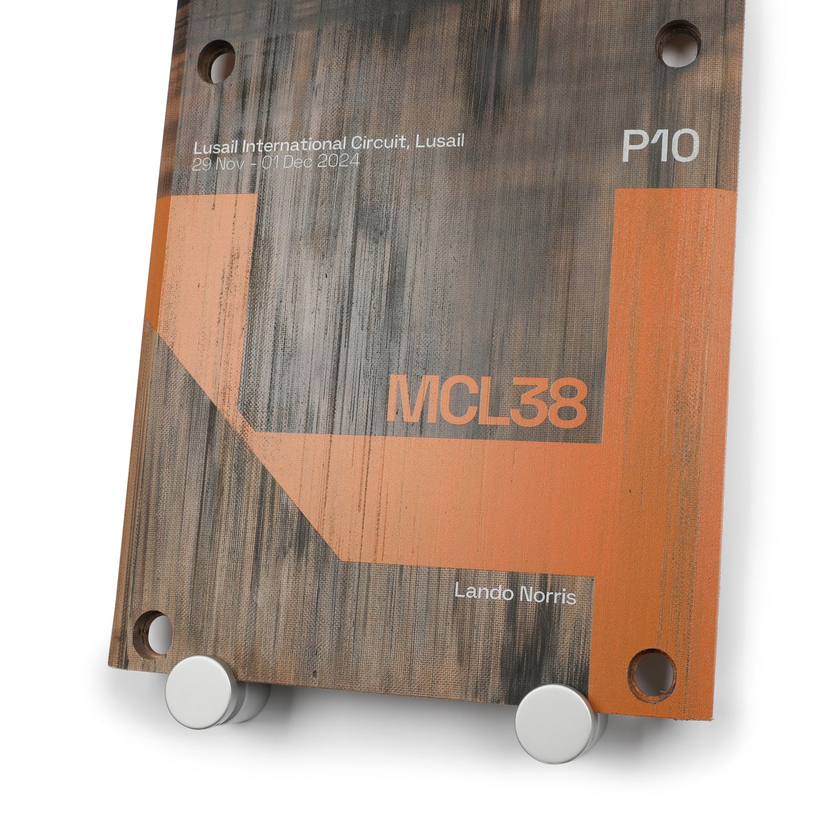 Lando Norris 2024 McLaren Formula One Team Race Used Front Skid Plank Wall Art - Qatar GP