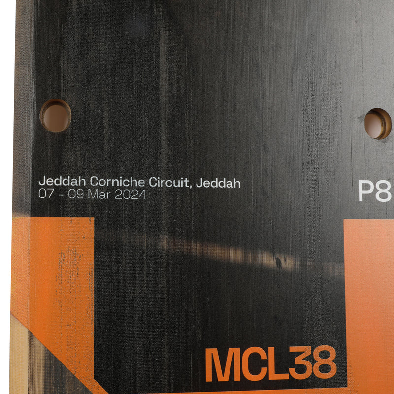 Lando Norris 2024 McLaren F1 Team Race Used Front Skid Plank Wall Art  - Saudi Arabia GP