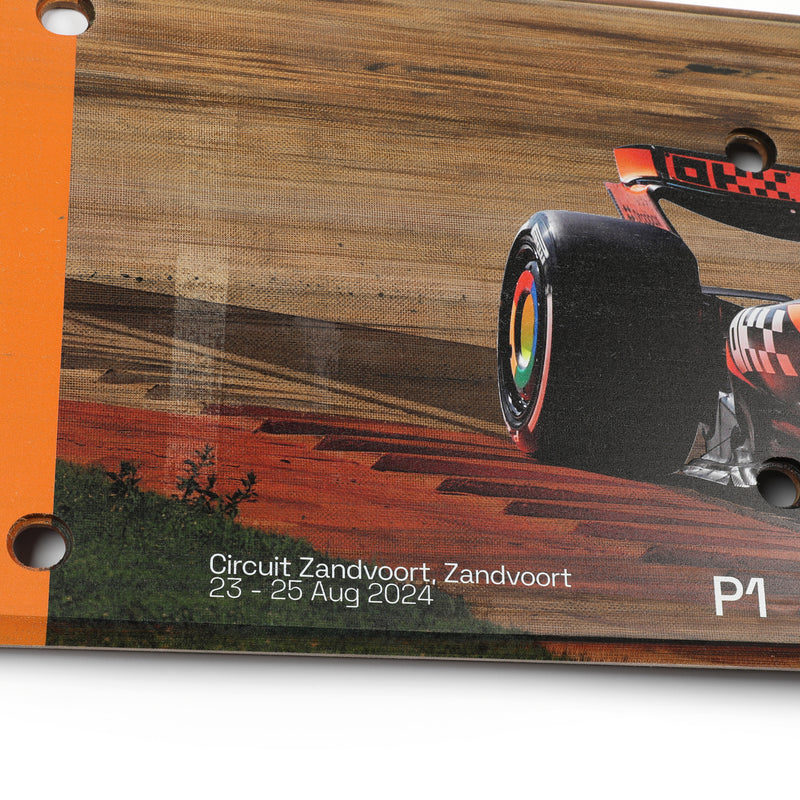 Lando Norris 2024 McLaren Race Used Rear Skid Plank Wall Art - Dutch GP