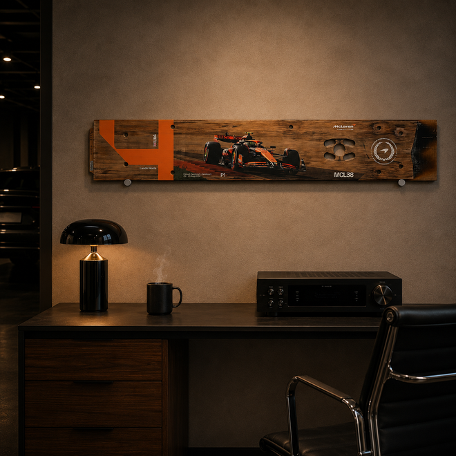 Lando Norris 2024 McLaren Race Used Rear Skid Plank Wall Art - Dutch GP