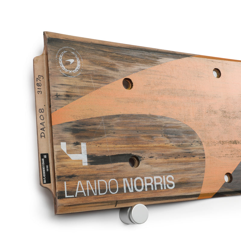 Lando Norris 2024 McLaren Formula One Team Grand Prix Used Rear Skid Plank Wall Art - Abu Dhabi GP