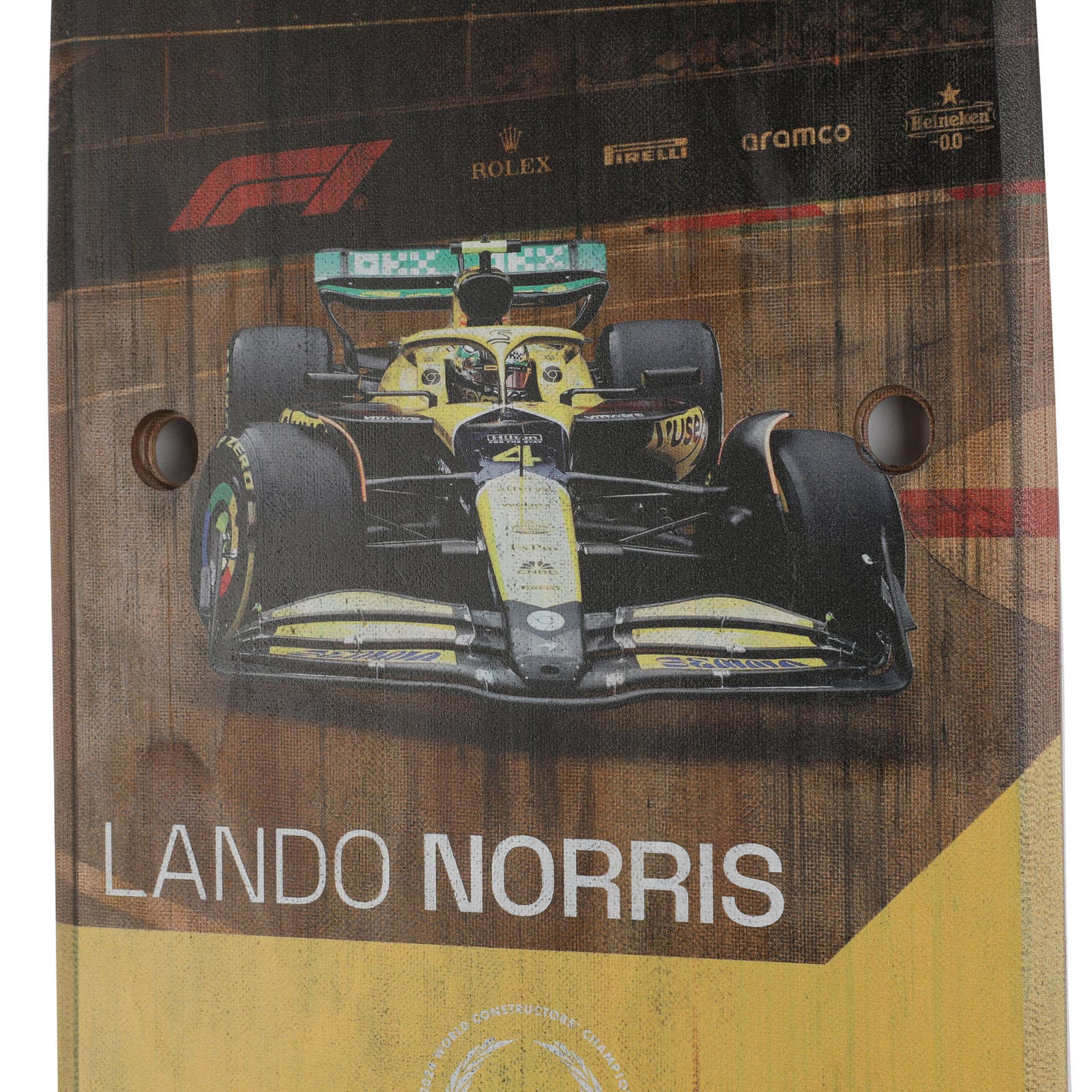 Lando Norris 2024 McLaren Grand Prix Used Front Skid Plank Wall Art - Monaco GP