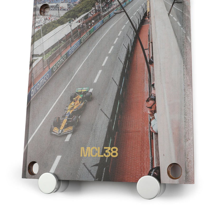 Lando Norris 2024 McLaren Grand Prix Used Front Skid Plank Wall Art - Monaco GP