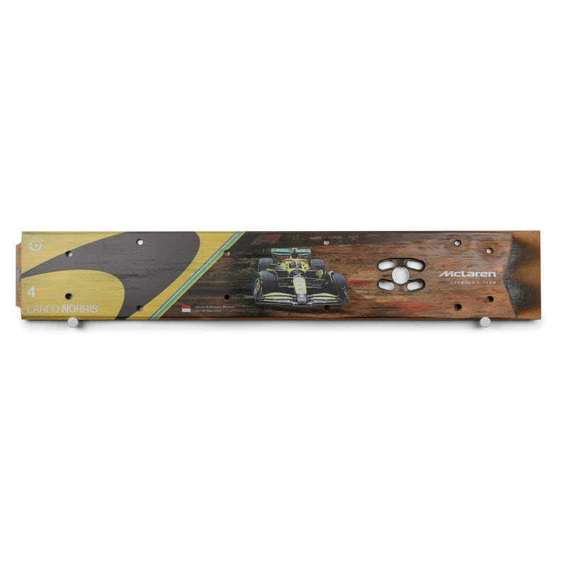 Lando Norris 2024 McLaren Grand Prix Used Rear Skid Plank Wall Art - Monaco GP