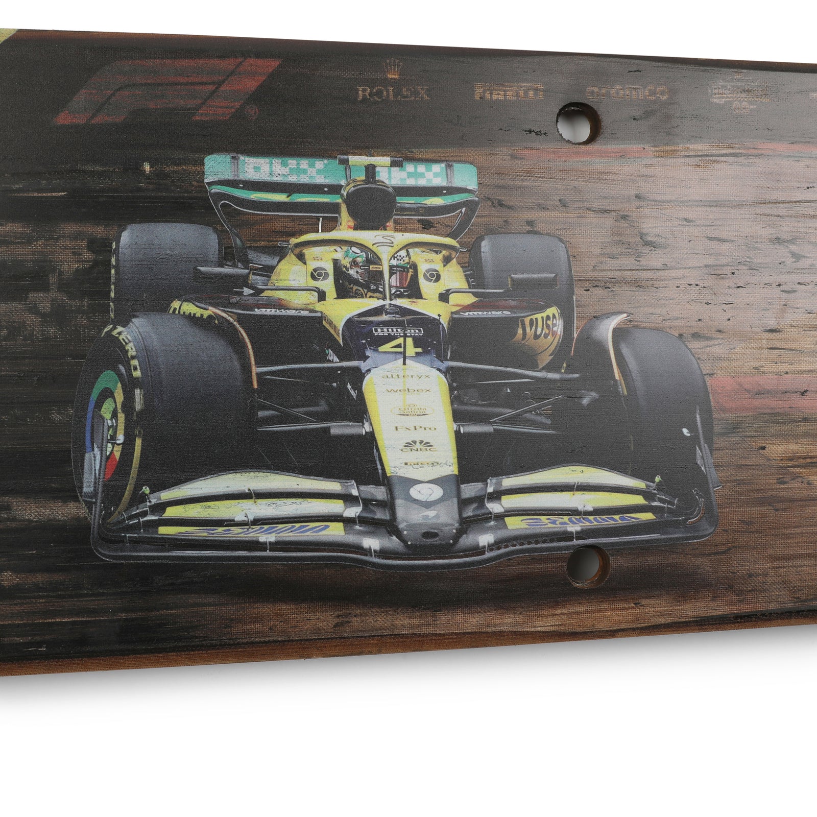 Lando Norris 2024 McLaren Grand Prix Used Rear Skid Plank Wall Art - Monaco GP