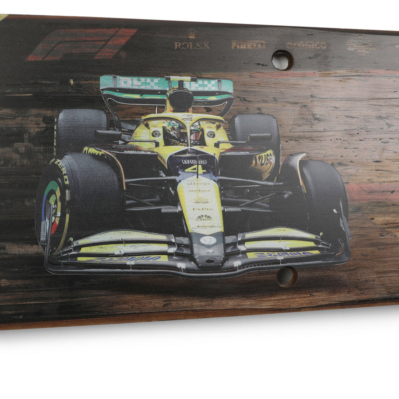Lando Norris 2024 McLaren Grand Prix Used Rear Skid Plank Wall Art - Monaco GP