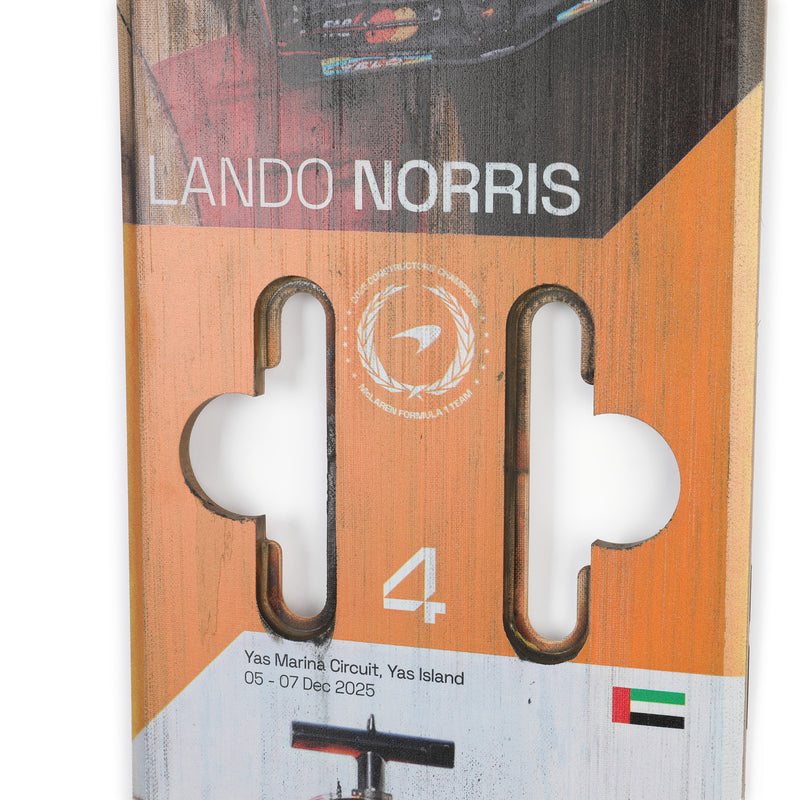 Lando Norris 2025 McLaren Formula 1 Team Grand Prix Used Front Skid Plank Wall Art - Abu Dhabi
