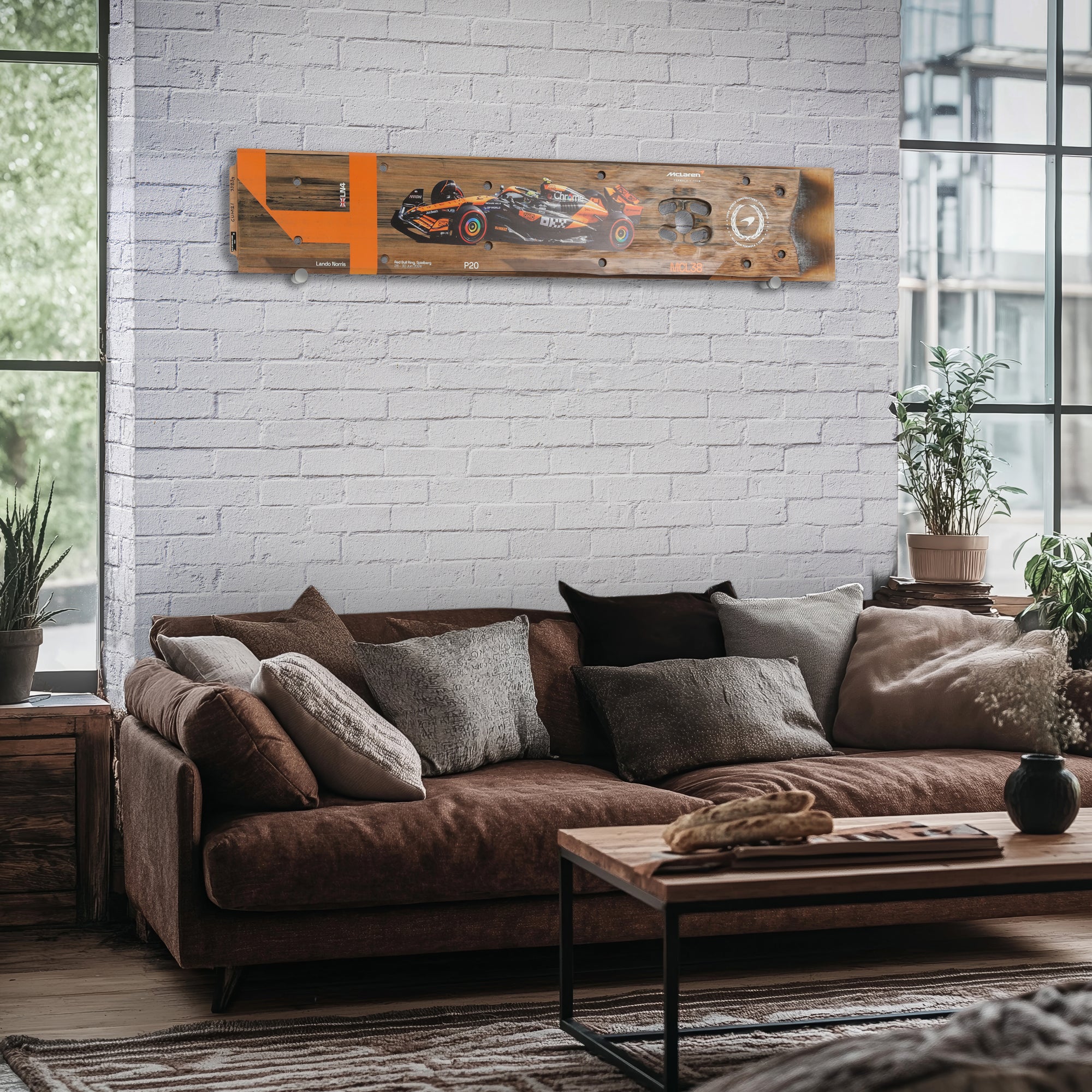 Lando Norris 2024 McLaren F1 Team Race Used Skid Plank Wall Art - Austrian GP