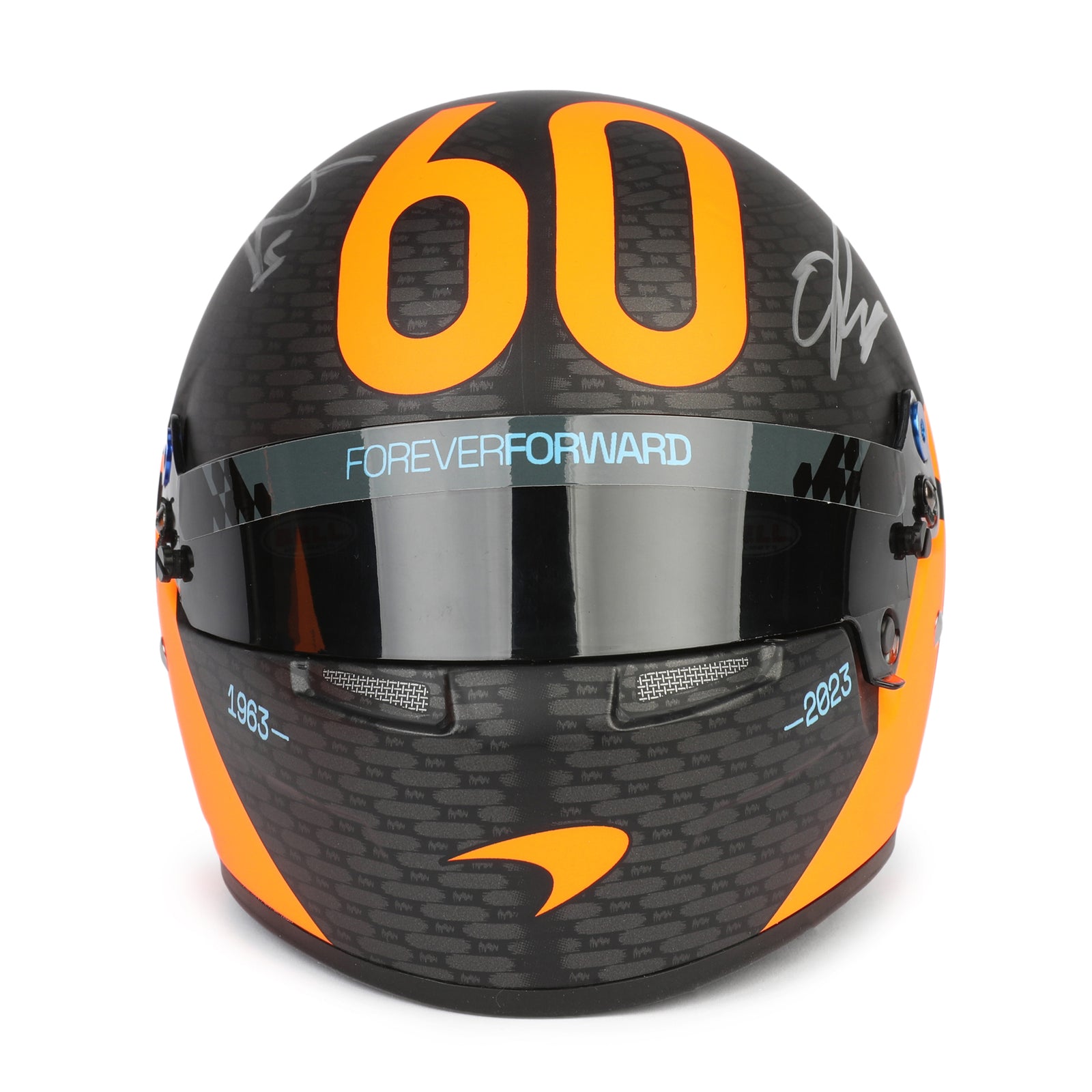 Season Launch LOT 403 - Lando Norris & Oscar Piastri 2024 Signed McLaren F1 Team 1:2 Helmet