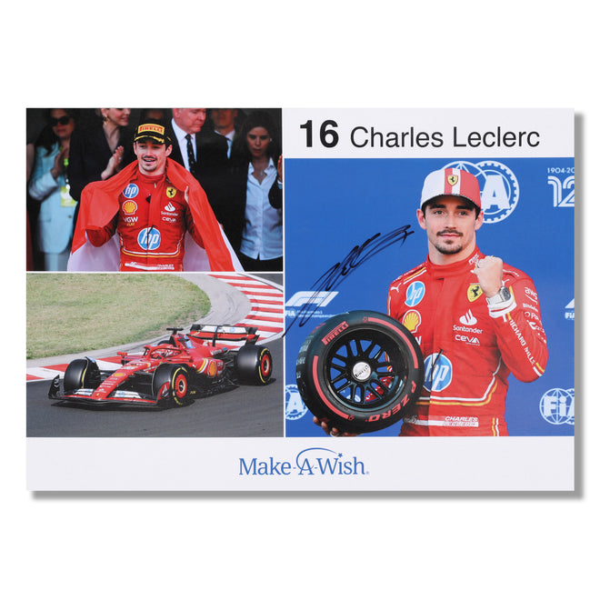 LOT 562 - Charles Leclerc 2024 Ferrari Signed Poster - Make-A-Wish