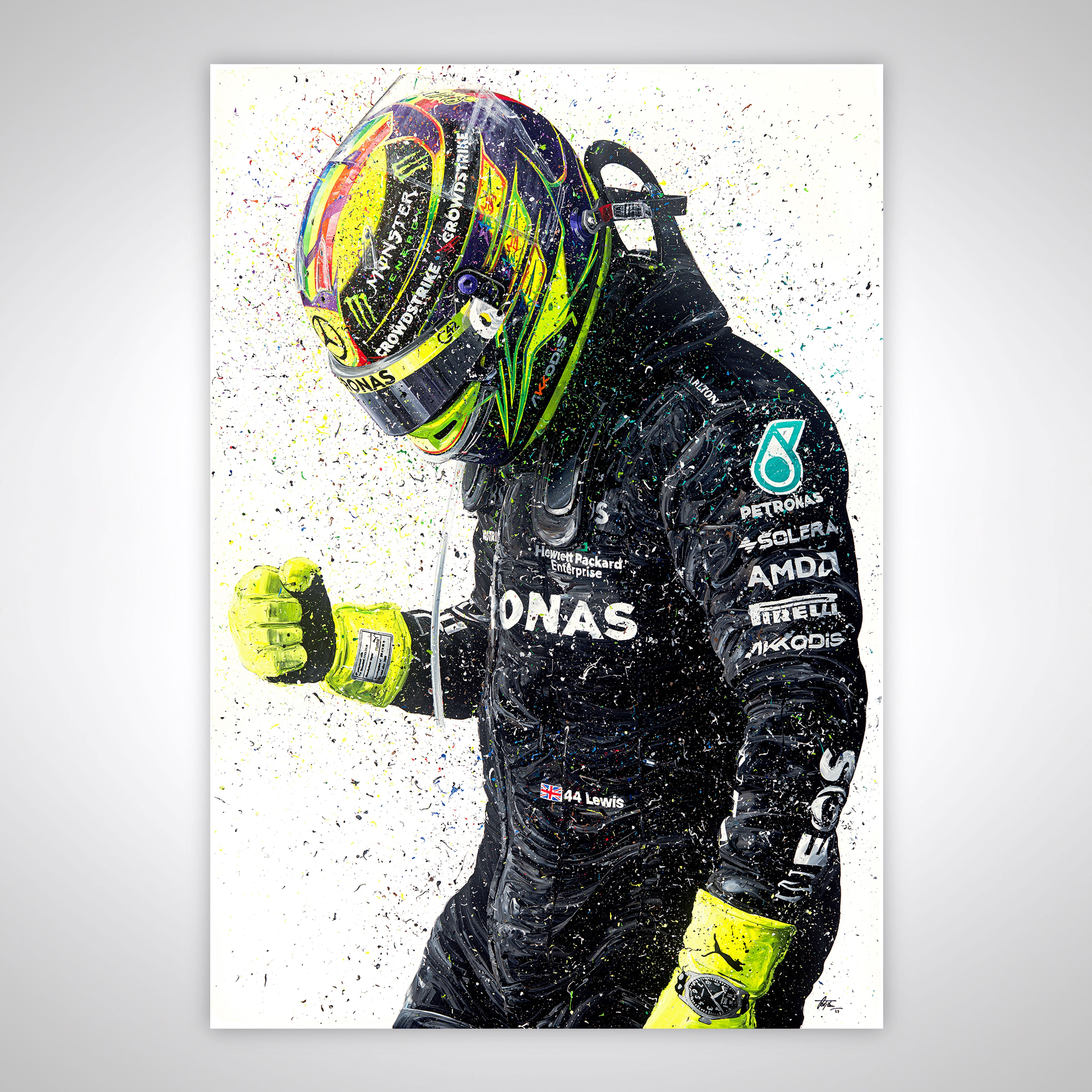 Lewis Hamilton 2023 ‘Podium’ Giclee Print – David Johnson