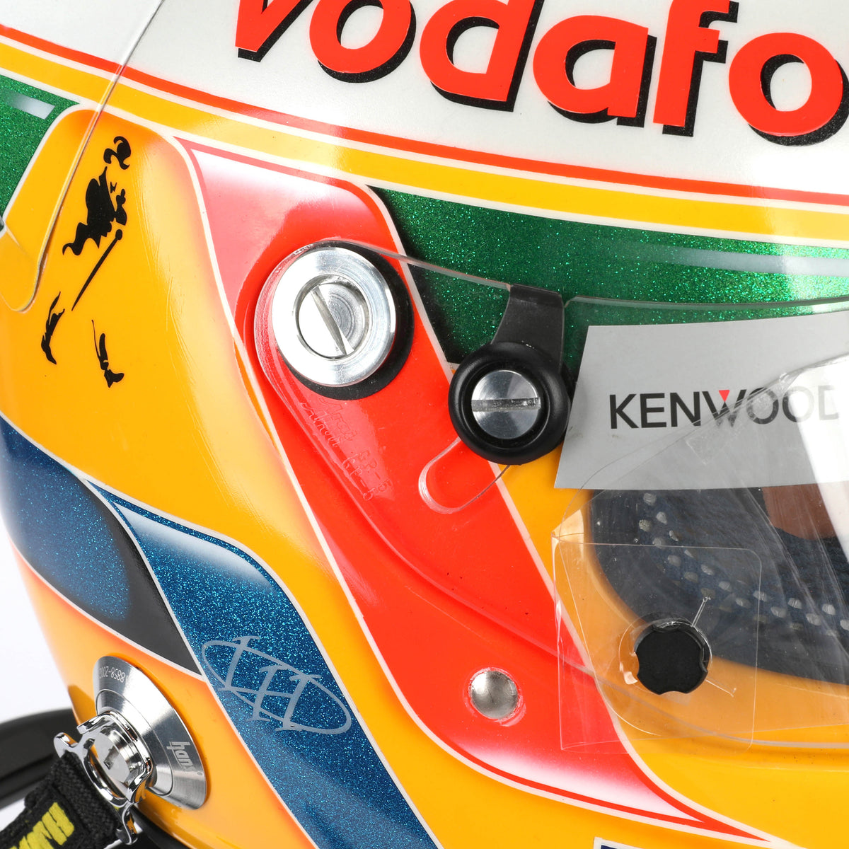 The Austin Auction LOT 024 - Lewis Hamilton 2008 First Championship Season Display Set - Includes Replica Helmet, Race Used Visor & Hans Device
