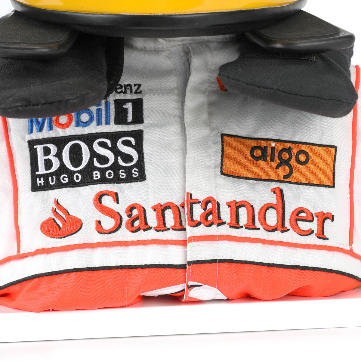 The Austin Auction LOT 024 - Lewis Hamilton 2008 First Championship Season Display Set - Includes Replica Helmet, Race Used Visor & Hans Device