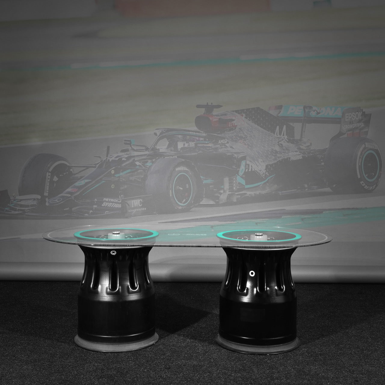 Lewis Hamilton Mercedes AMG Petronas Dual Rear Wheel Rim Table – 2020 British Grand Prix