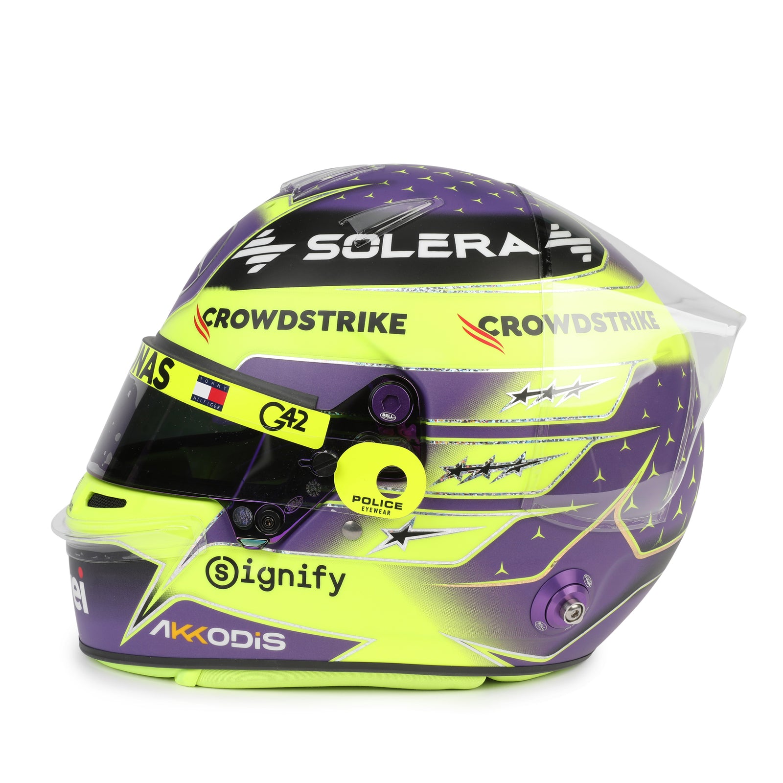 Season Launch LOT 411 - Lewis Hamilton 2024 Mercedes Abu Dhabi GP Replica 1:1 Helmet