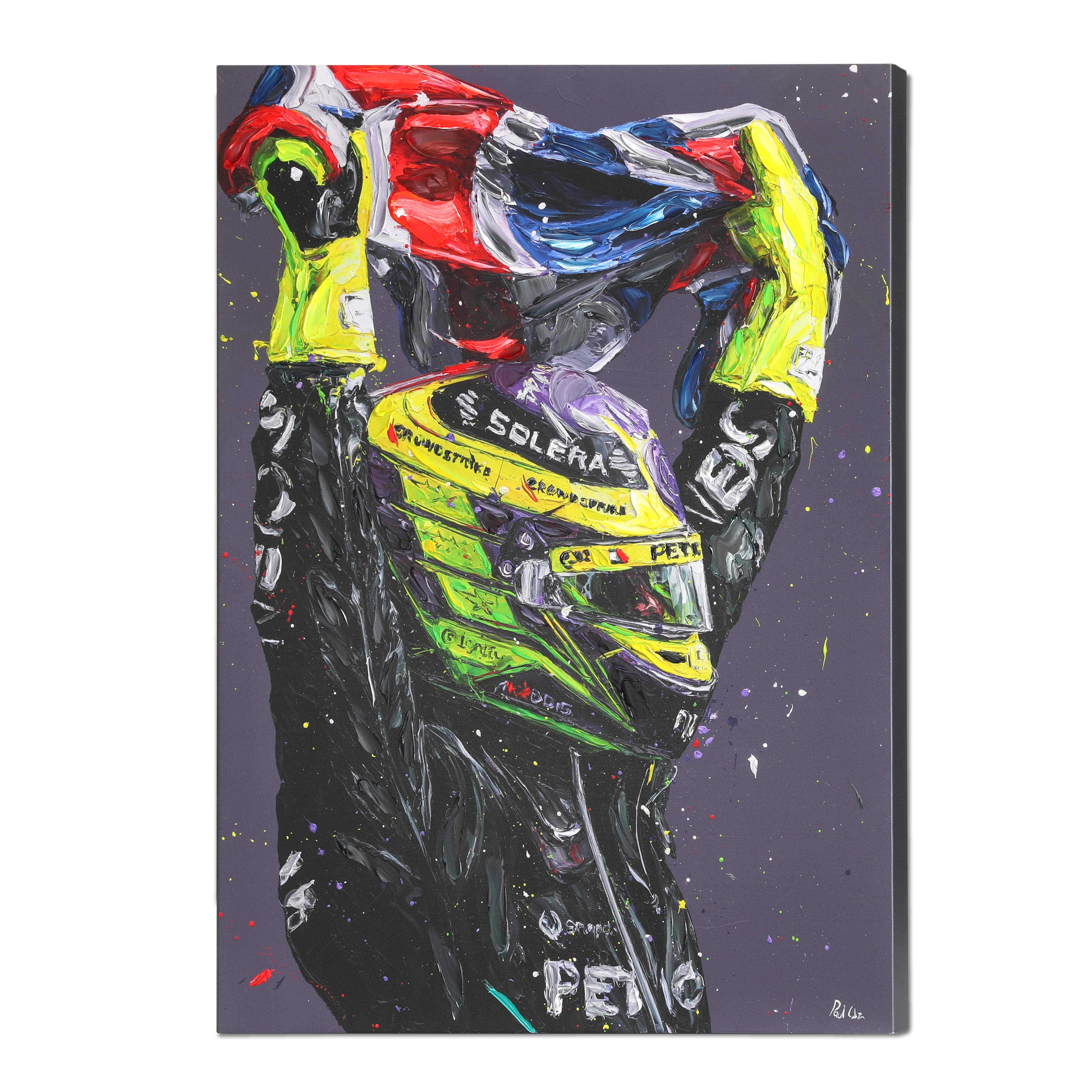 Lewis Hamilton 'Silverstone IX' 2024 Mercedes Hand Embellished Canvas - Paul Oz