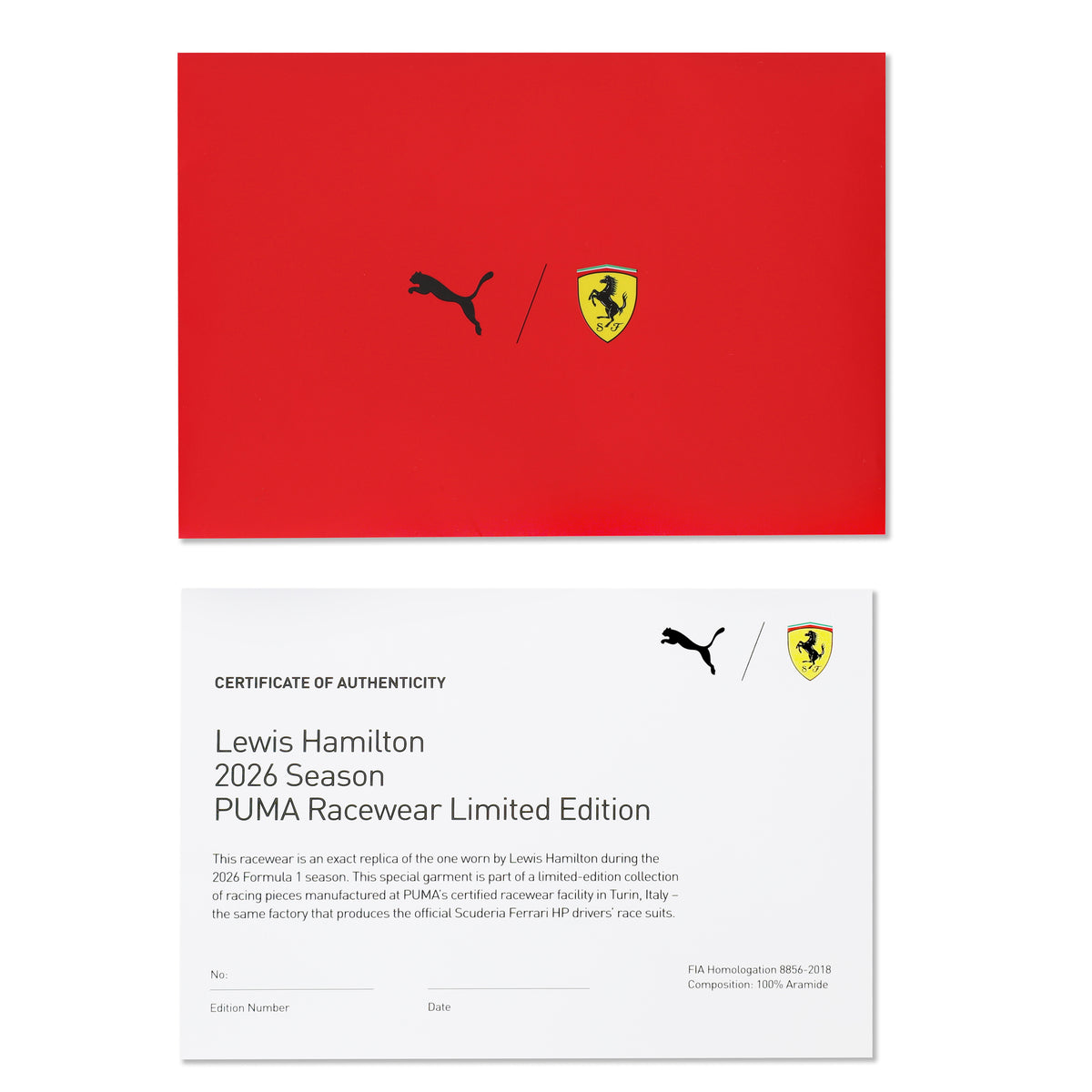 LOT 003 - Lewis Hamilton 2026 Scuderia Ferrari Official Replica Suit
