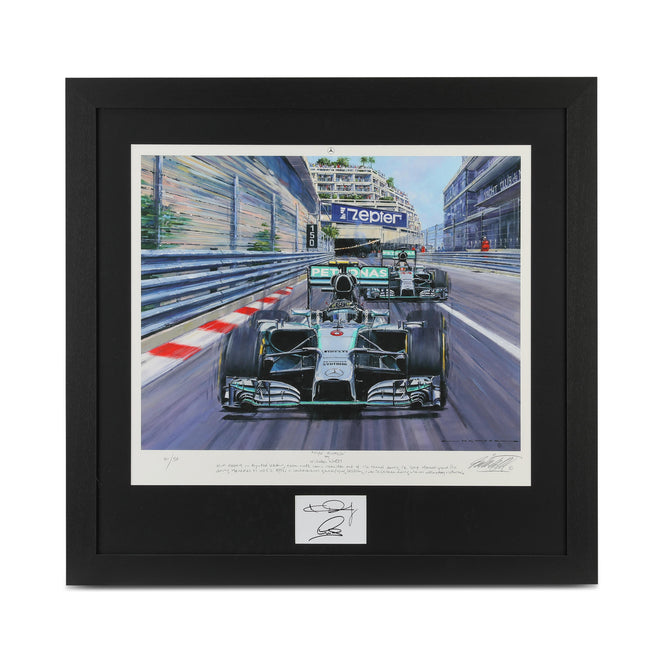 LOT 003 - Lewis Hamilton & Nico Rosberg Signed Monaco Grand Prix 2014 "The Rivals" Art Print