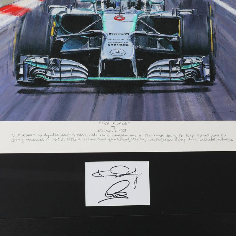 LOT 003 - Lewis Hamilton & Nico Rosberg Signed Monaco Grand Prix 2014 "The Rivals" Art Print