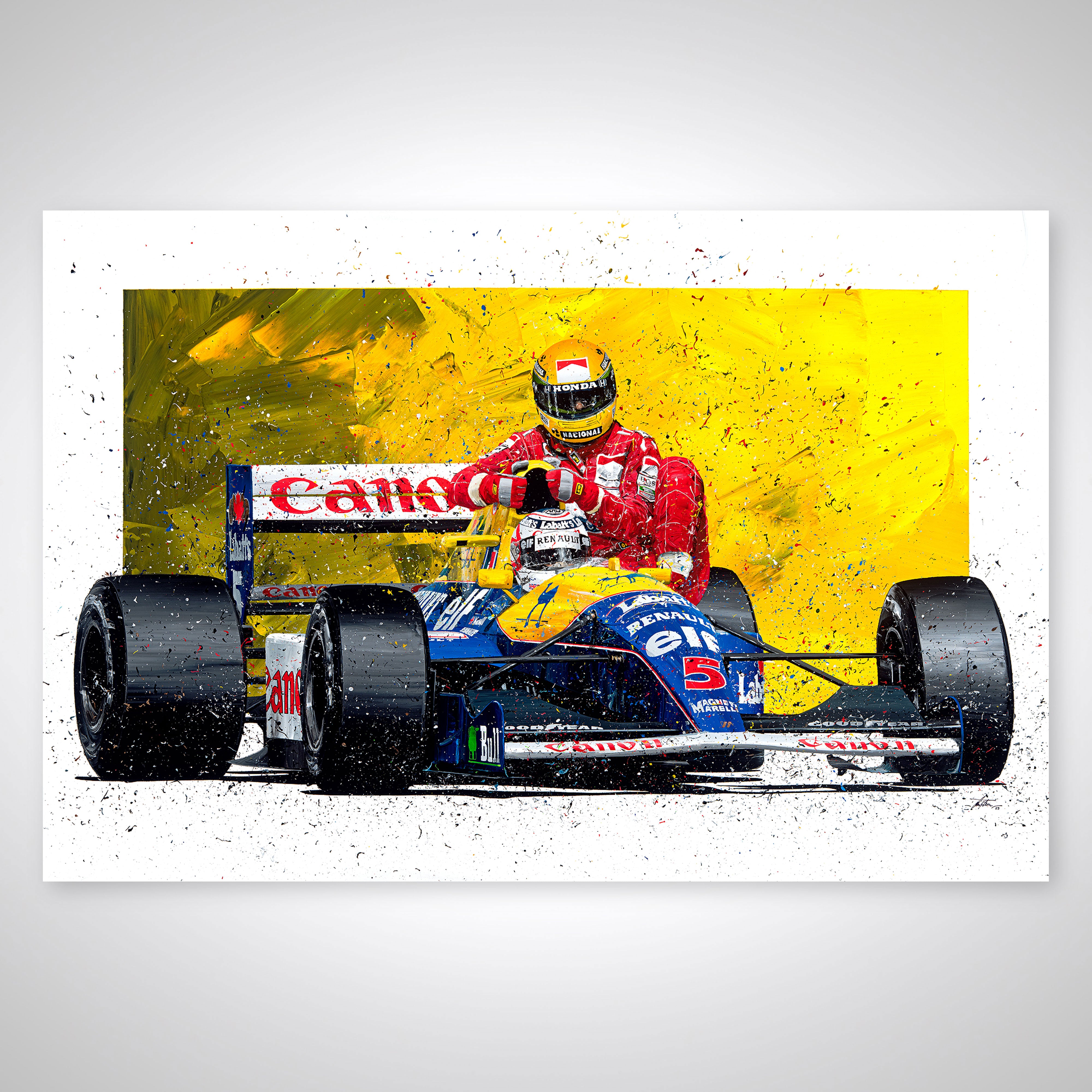 Nigel Mansell & Ayrton Senna 'Taxi' Giclee Print – David Johnson