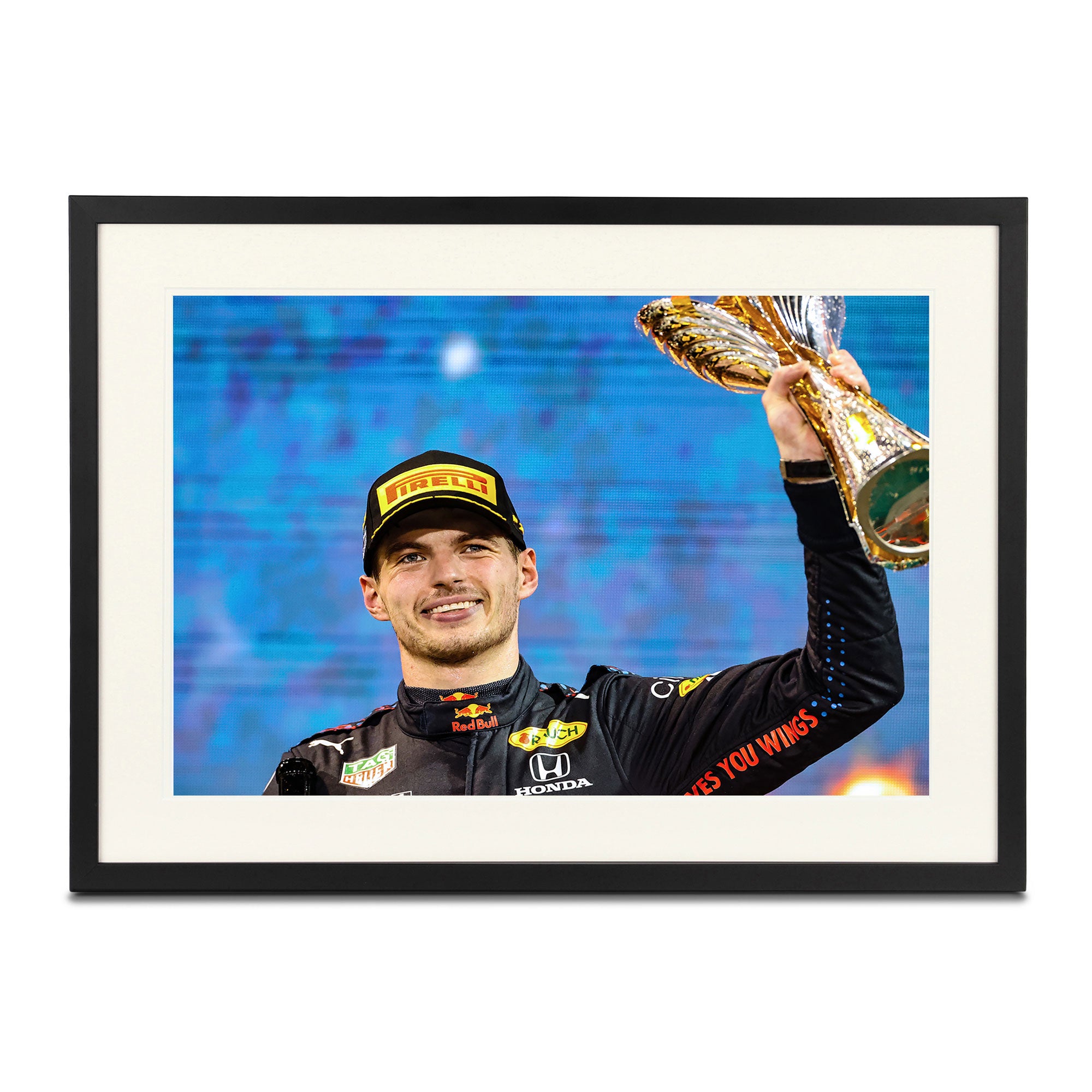 Max Verstappen 2021 'World Champion Podium Trophy' Print - Abu Dhabi GP