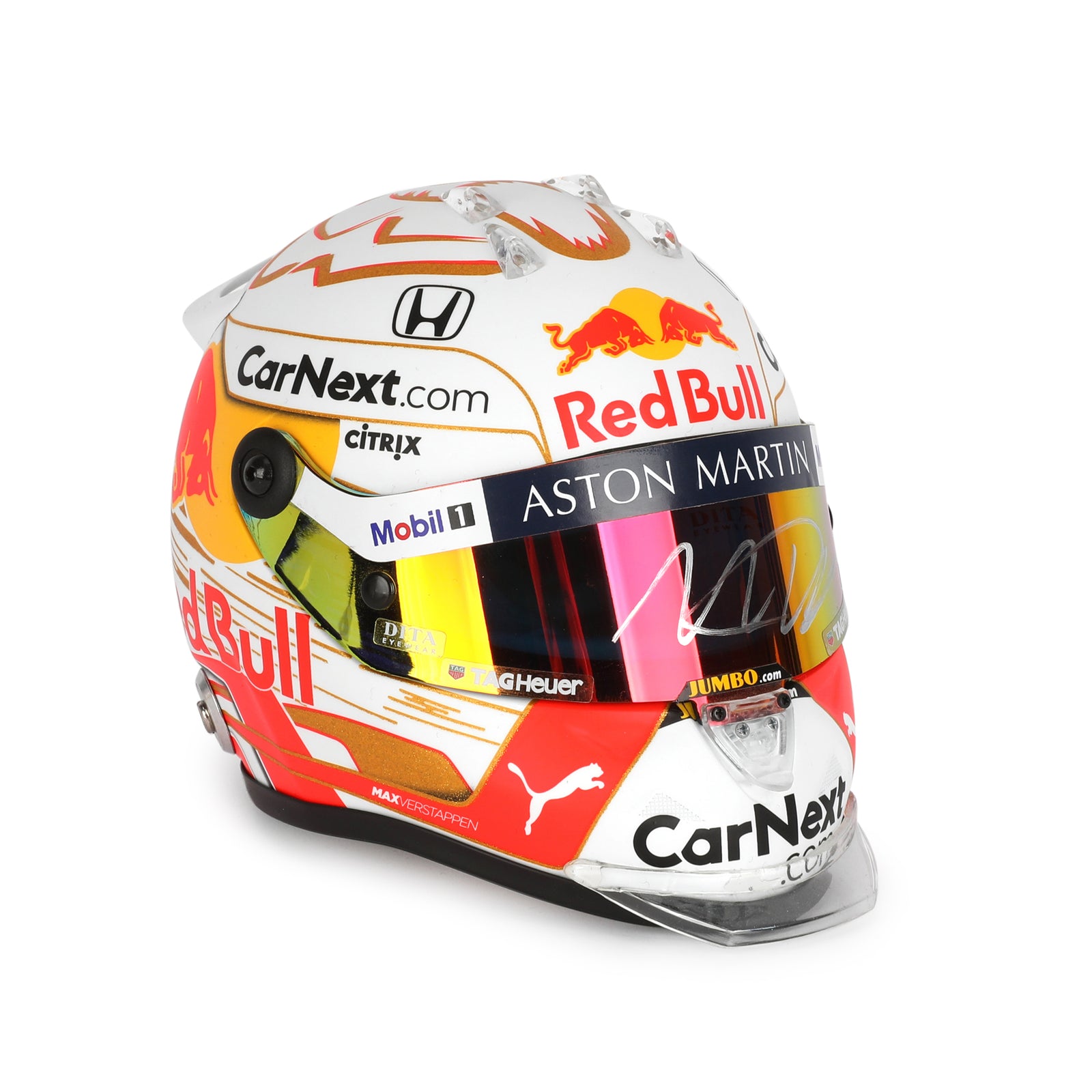 LOT 735 - Max Verstappen Signed 2020 Red Bull Racing 1:2 Scale Helmet