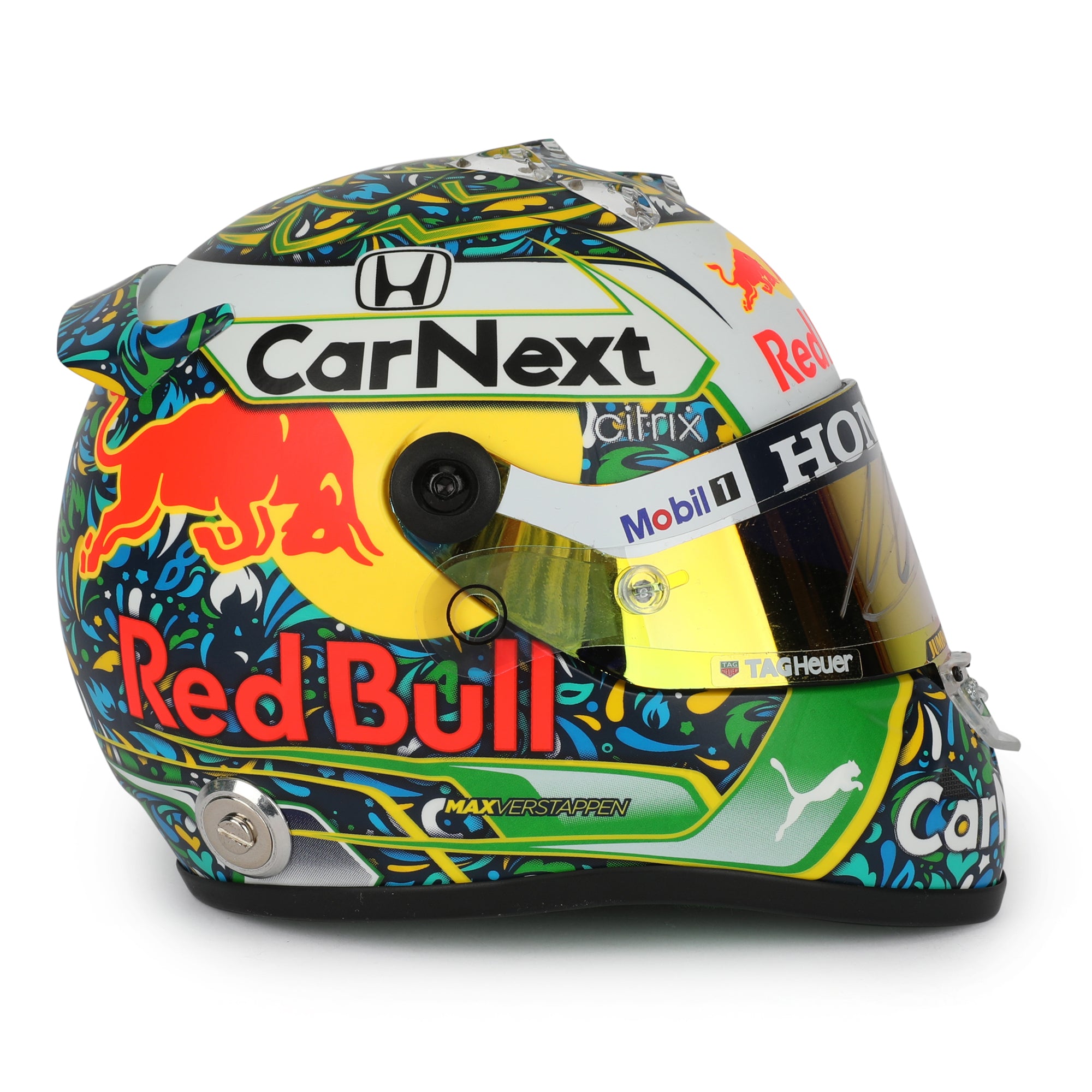 Max Verstappen Signed 2021 Red Bull Racing 1:2 Scale Helmet - Brazilian GP