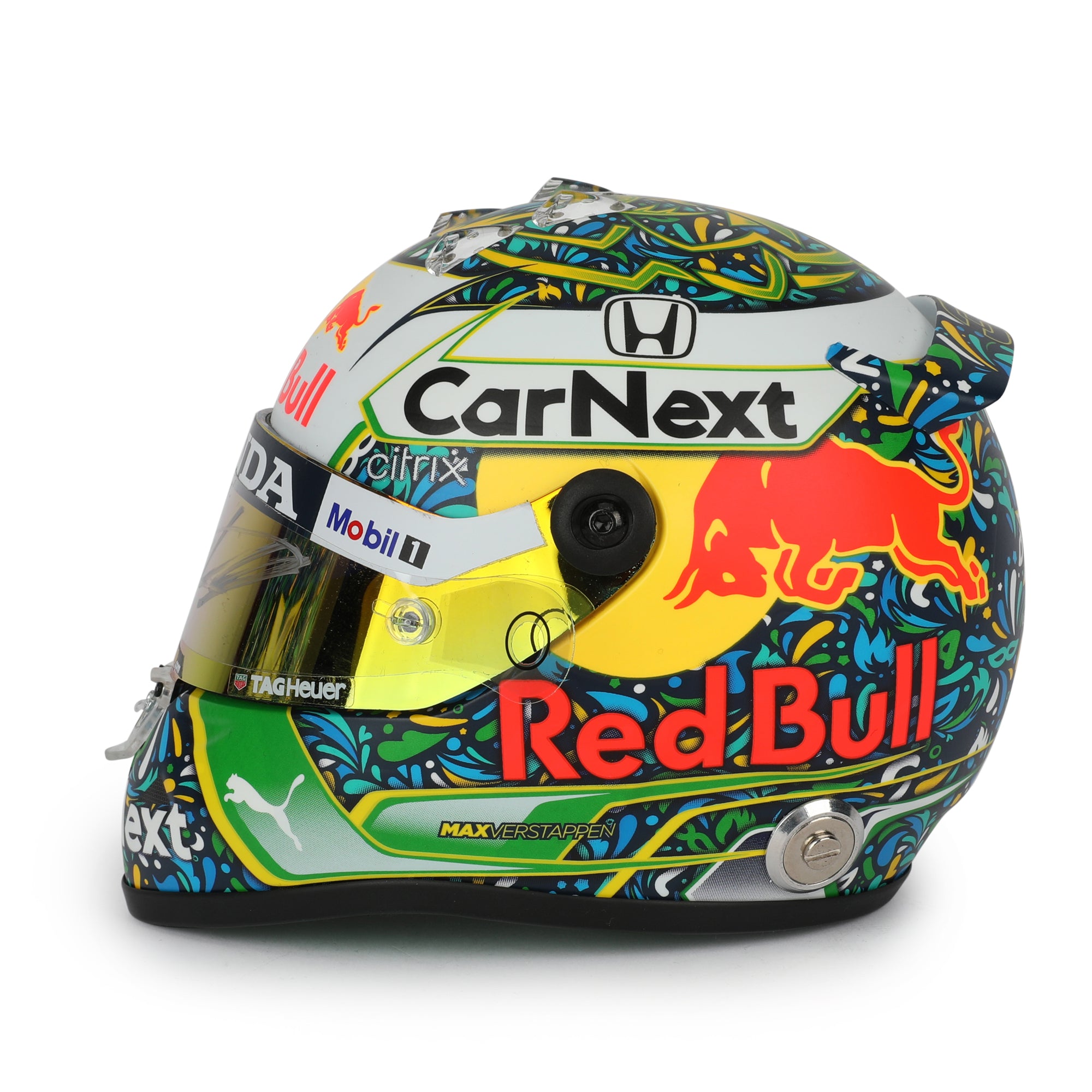 Max Verstappen Signed 2021 Red Bull Racing 1:2 Scale Helmet - Brazilian GP