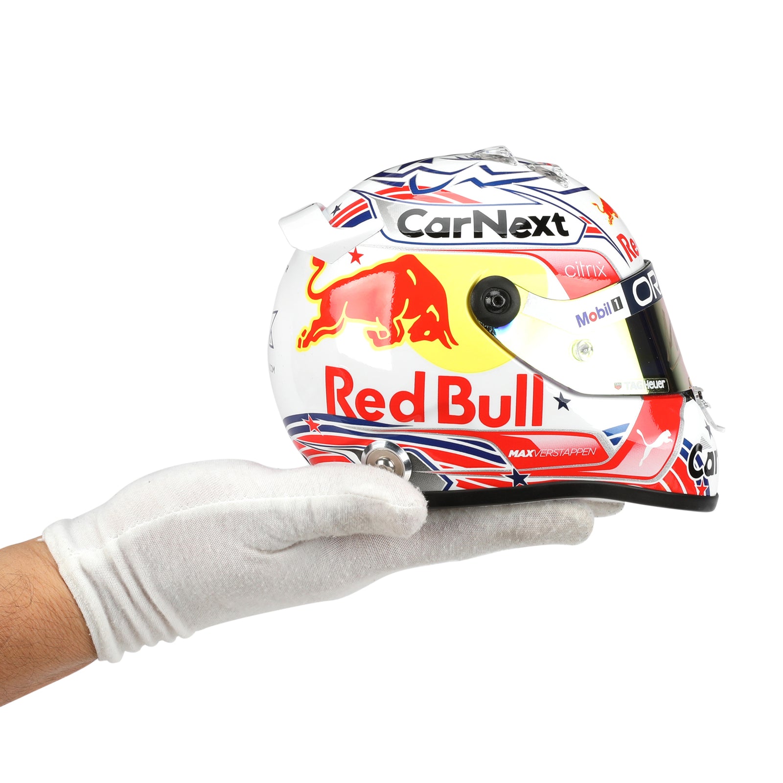 LOT 603 - Max Verstappen 2022 USA GP 1:2 Signed Mini Helmet