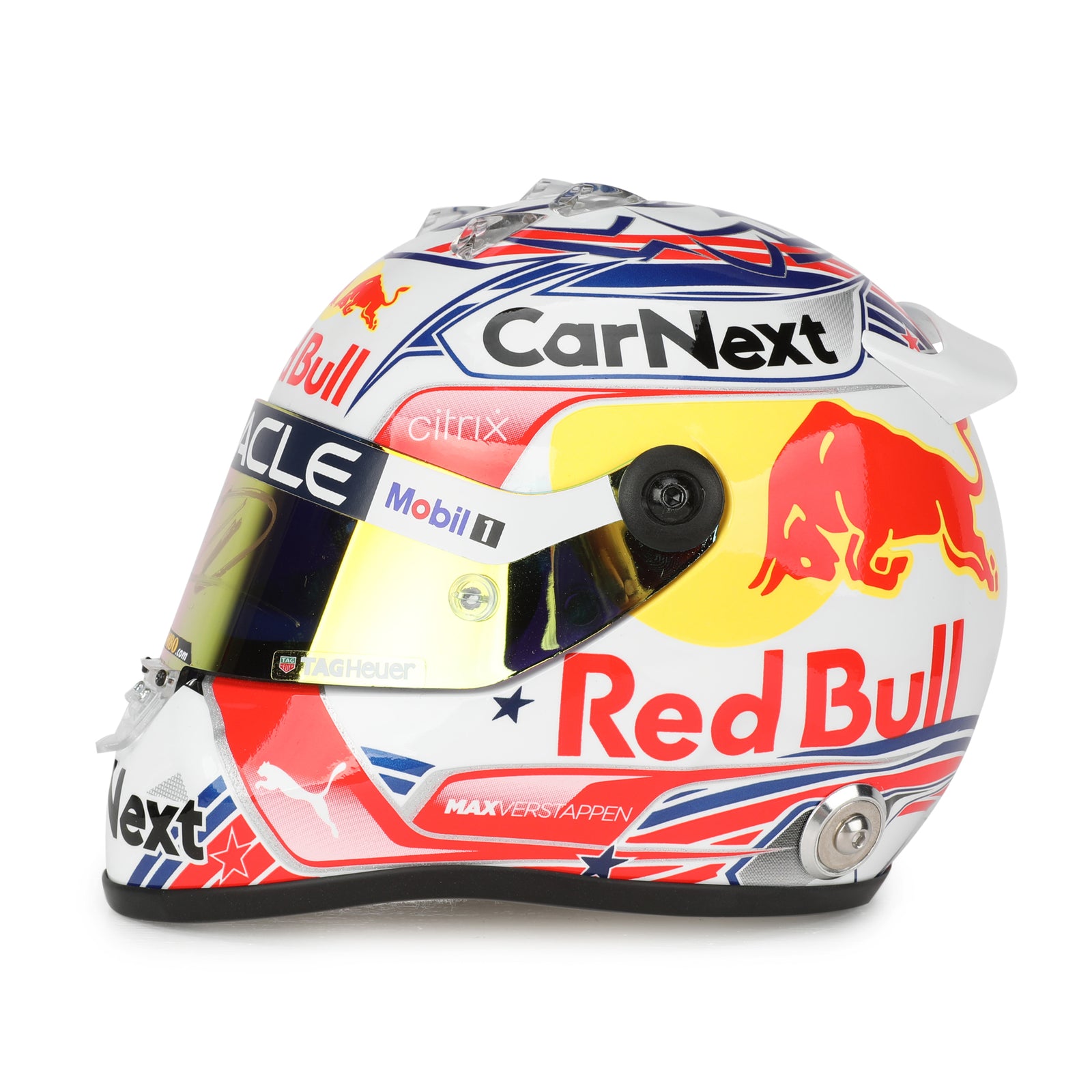 LOT 603 - Max Verstappen 2022 USA GP 1:2 Signed Mini Helmet